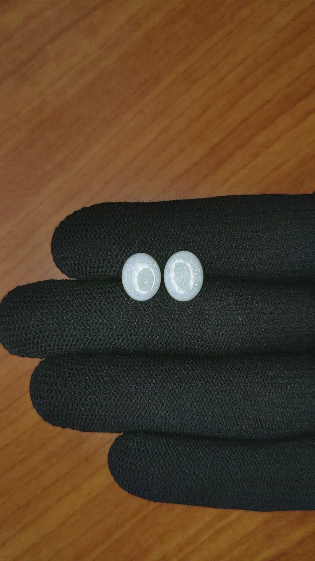 2.09&nbsp;Ct.Tw.Total Carat Weight Cabochon Opal Pair from Brazil Size Video