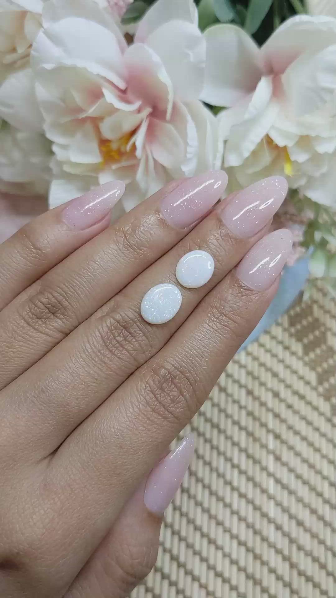 2.09&nbsp;Ct.Tw.Total Carat Weight Cabochon Opal Pair from Brazil Size Video