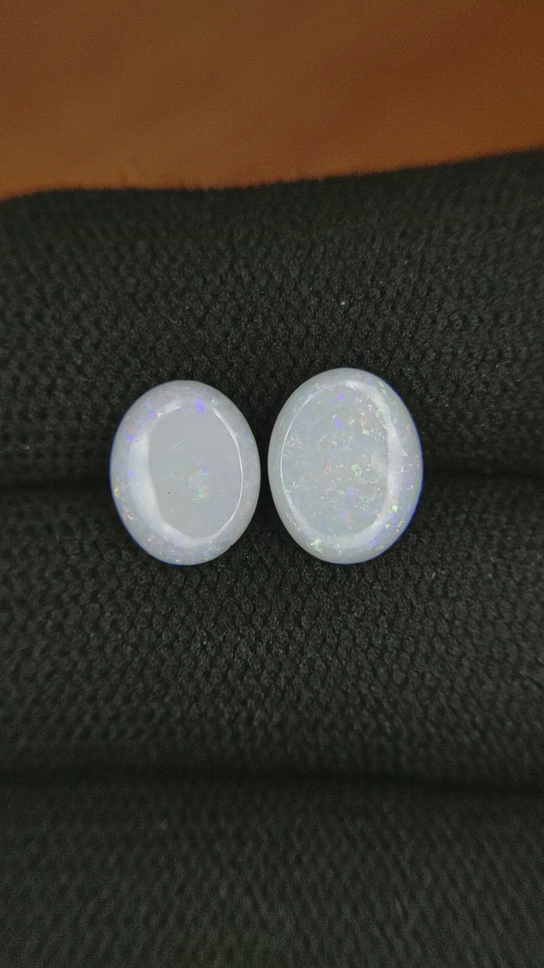 2.09&nbsp;Ct.Tw.Total Carat Weight Cabochon Opal Pair from Brazil Size Video