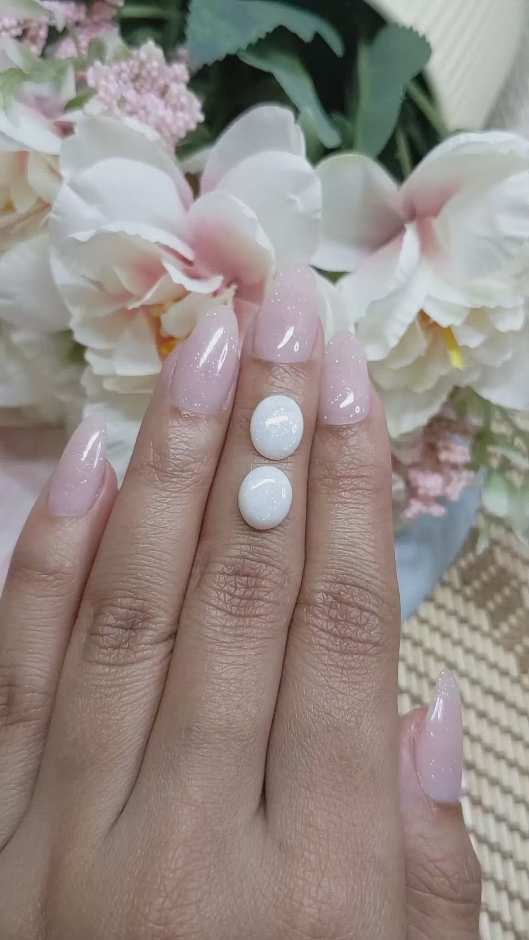 2.79&nbsp;Ct.Tw.Total Carat Weight Cabochon Opal Pair from Brazil Size Video