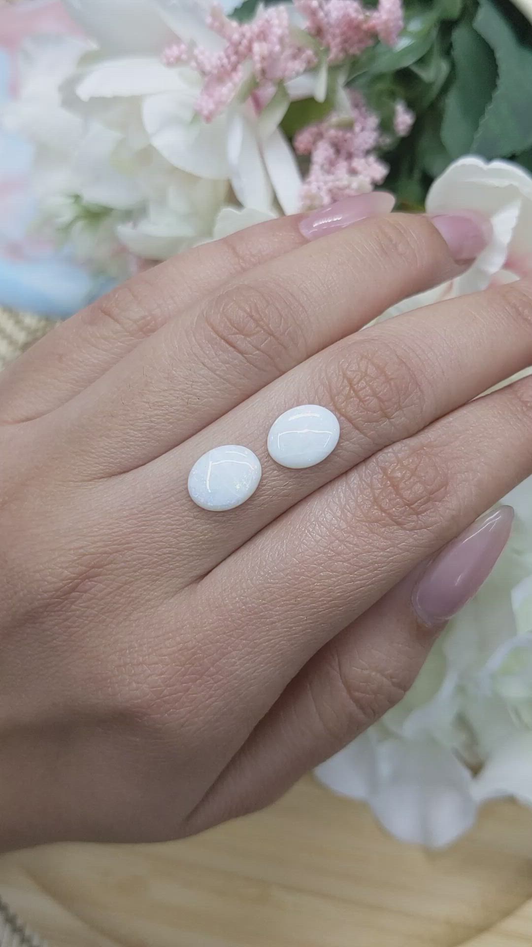 2.48&nbsp;Ct.Tw.Total Carat Weight Cabochon Opal Pair from Brazil Size Video