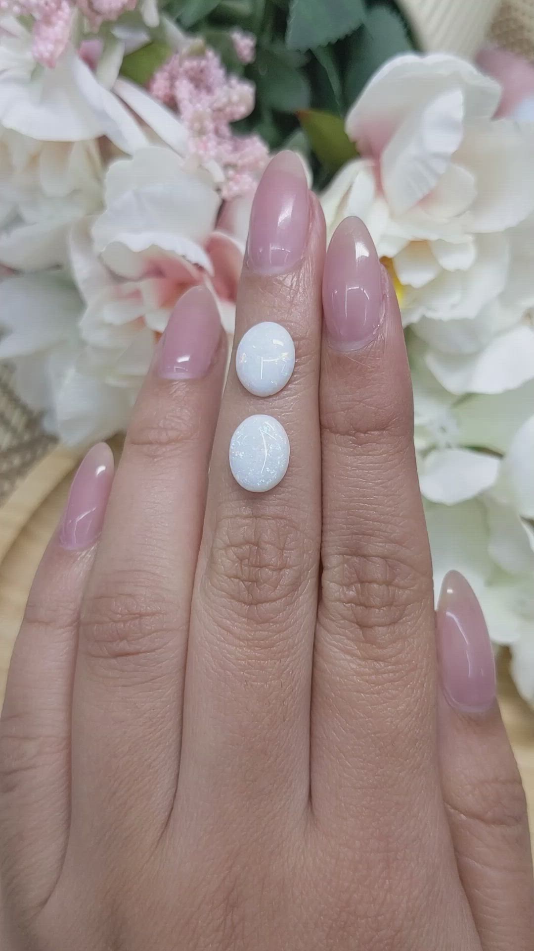 2.69&nbsp;Ct.Tw.Total Carat Weight Cabochon Opal Pair from Brazil Size Video