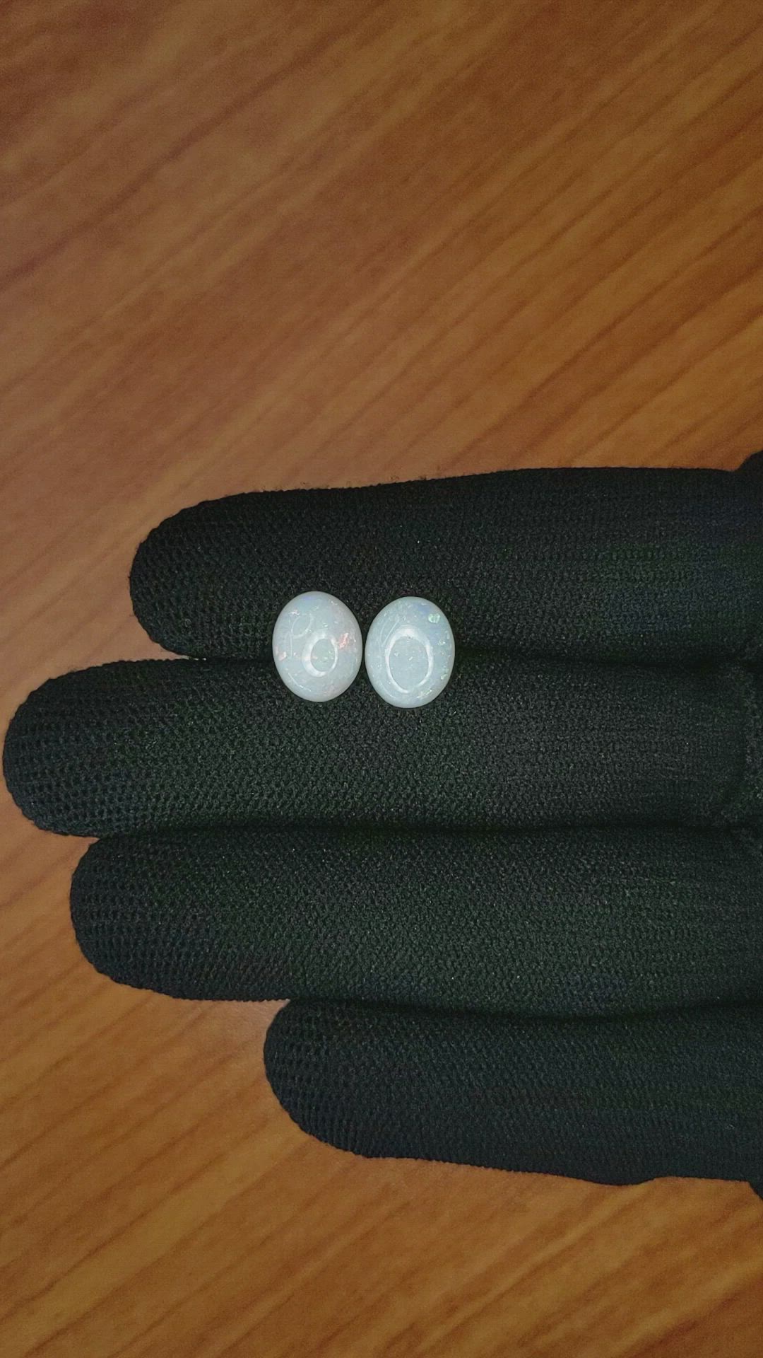 2.69&nbsp;Ct.Tw.Total Carat Weight Cabochon Opal Pair from Brazil Size Video