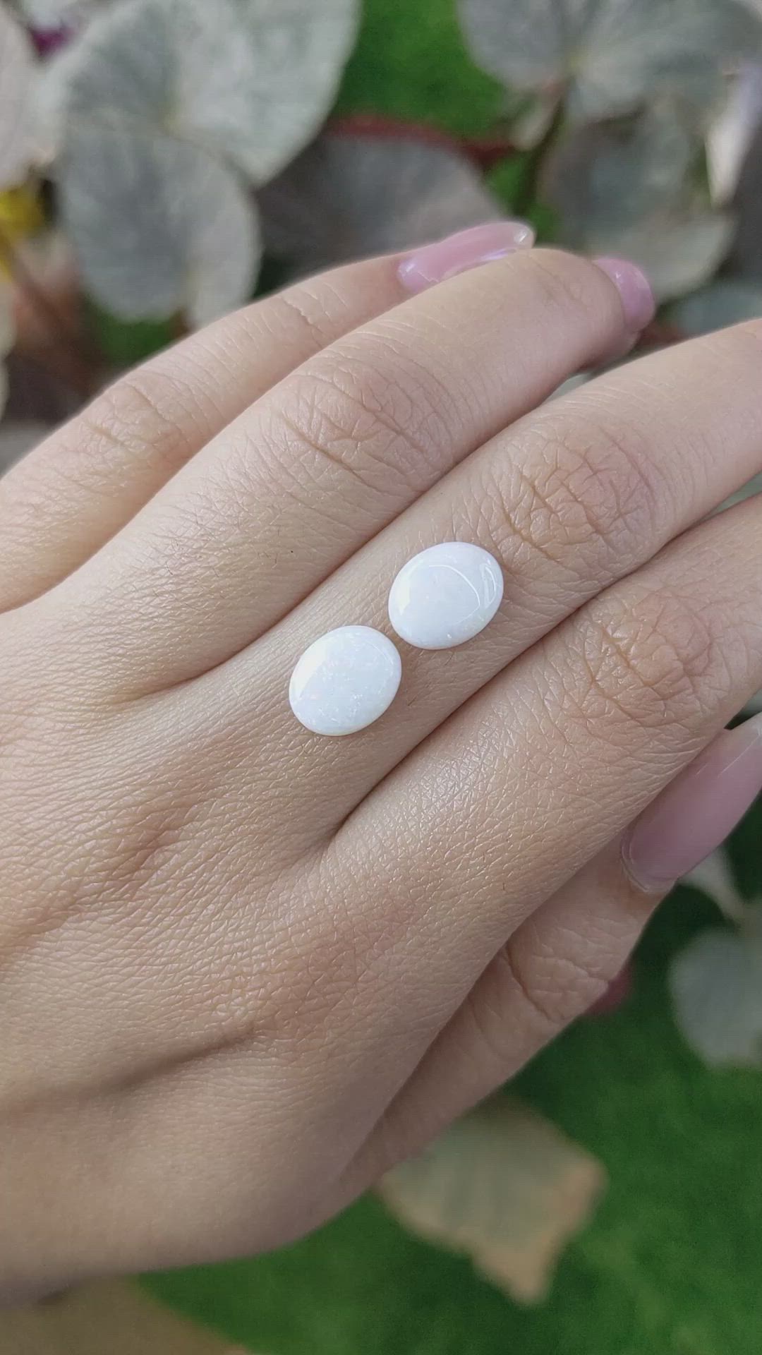 2.69&nbsp;Ct.Tw.Total Carat Weight Cabochon Opal Pair from Brazil Size Video