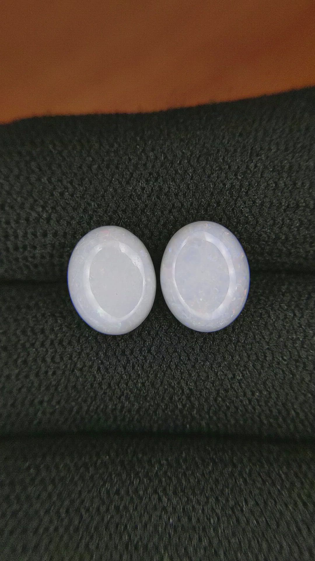 3.83&nbsp;Ct.Tw.Total Carat Weight Cabochon Opal Pair from Brazil Size Video