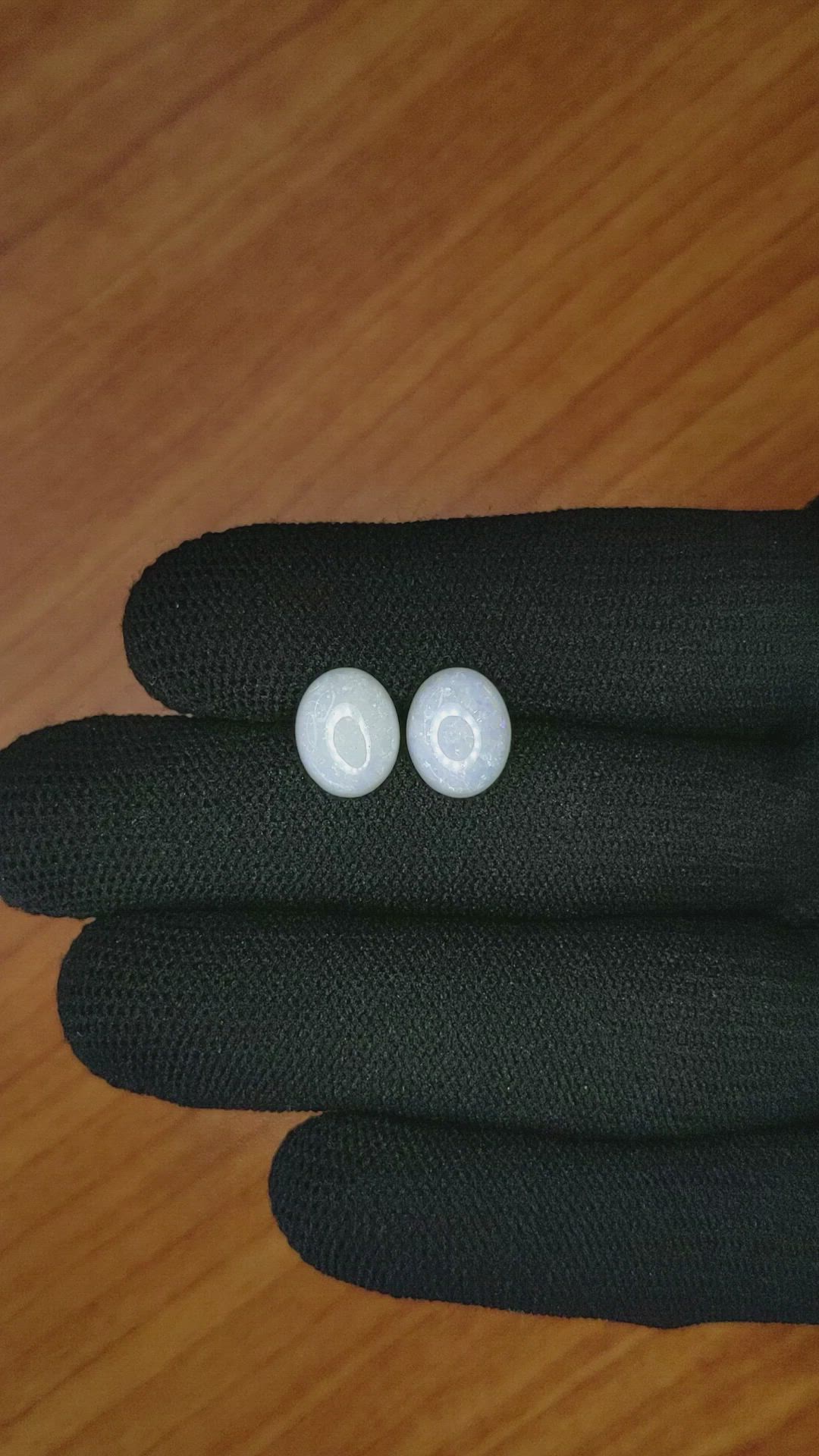 3.83&nbsp;Ct.Tw.Total Carat Weight Cabochon Opal Pair from Brazil Size Video