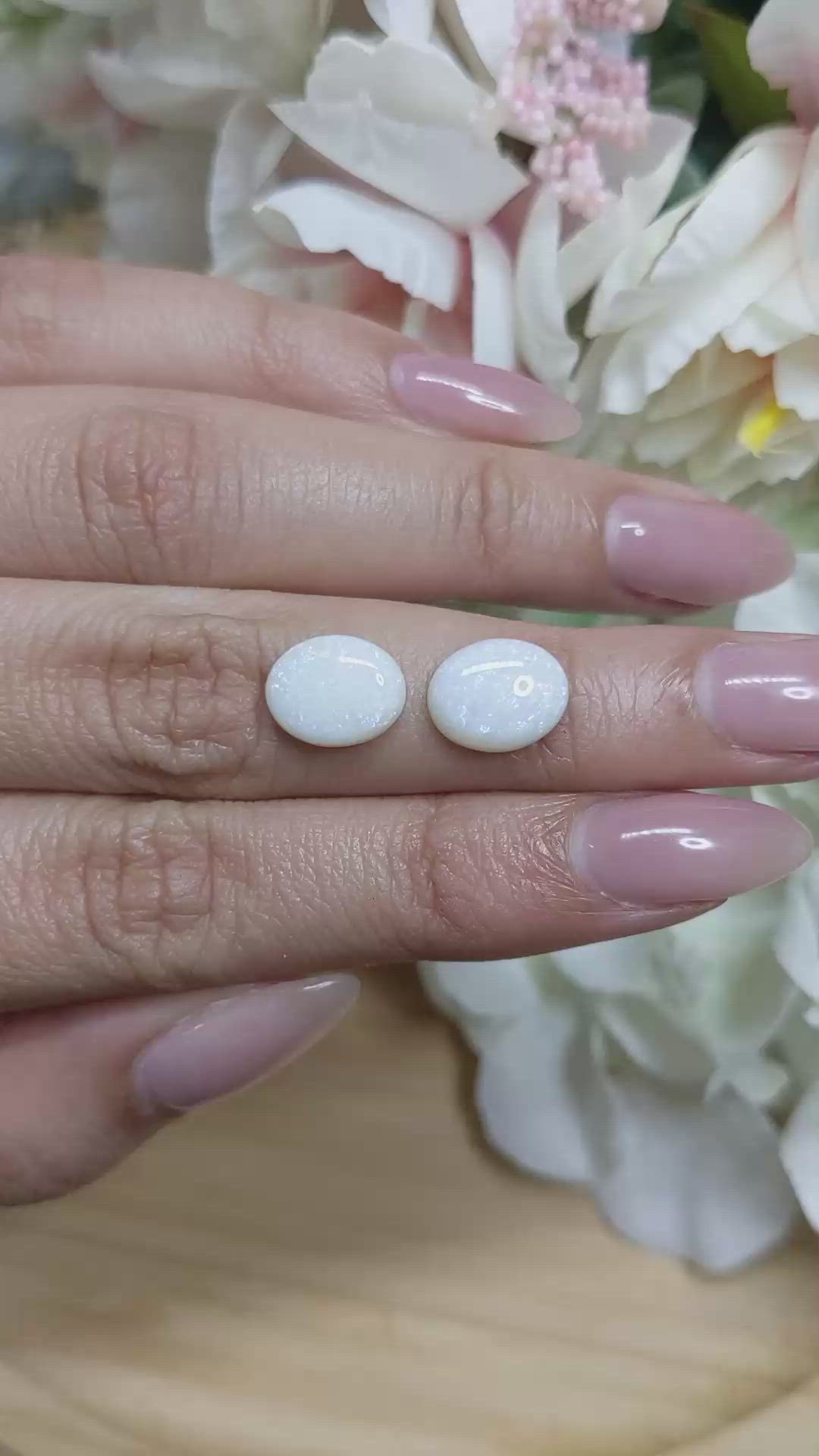 3.83&nbsp;Ct.Tw.Total Carat Weight Cabochon Opal Pair from Brazil Size Video