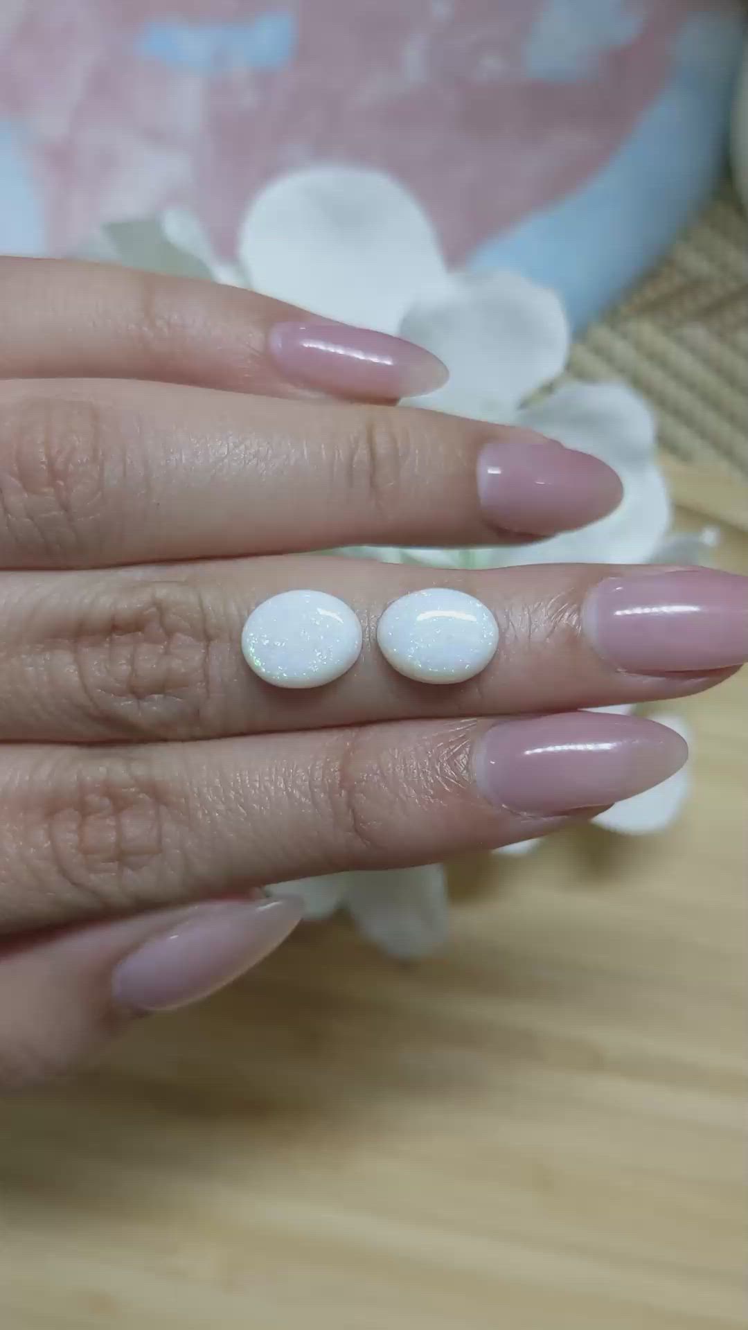 3.74&nbsp;Ct.Tw.Total Carat Weight Cabochon Opal Pair from Brazil Size Video