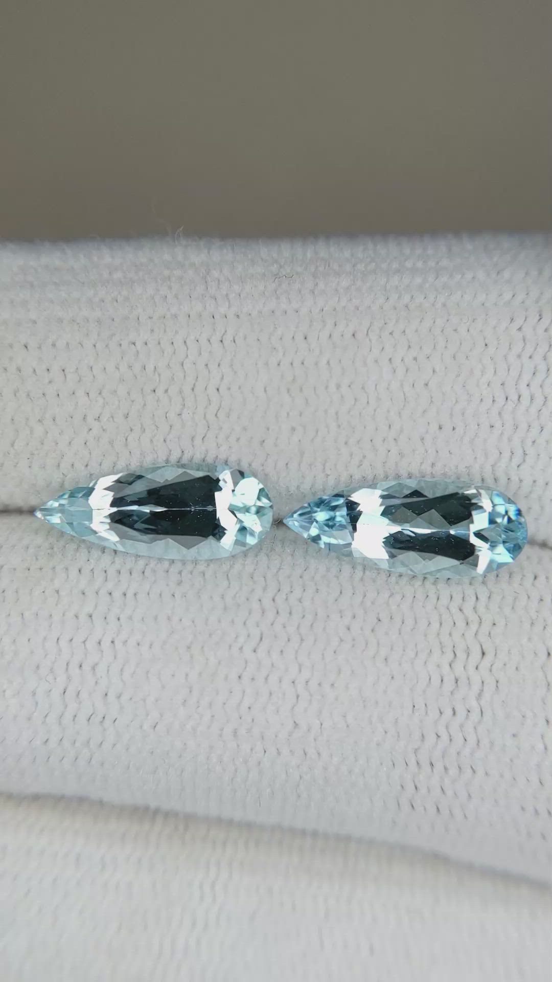 1.81&nbsp;Ct.Tw.Total Carat Weight Blue Aquamarine Pair from Brazil Size Video