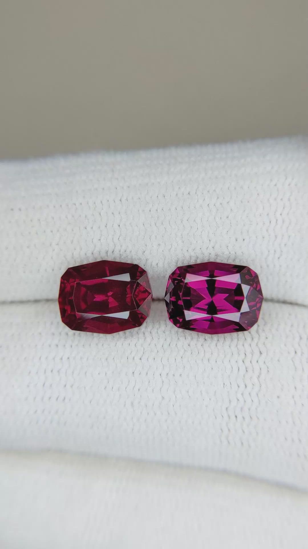 5.65 Ct.Tw.Total Carat Weight Reddish Pink Garnet Pair from Tanzania Size Video