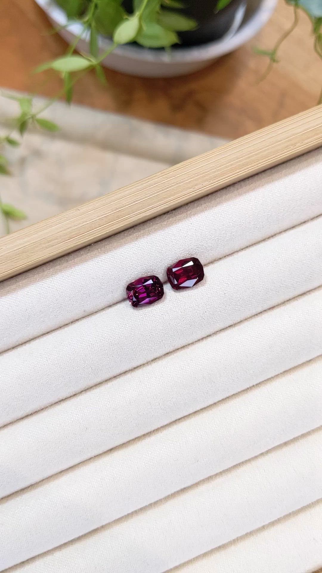 5.65 Ct.Tw.Total Carat Weight Reddish Pink Garnet Pair from Tanzania Size Video
