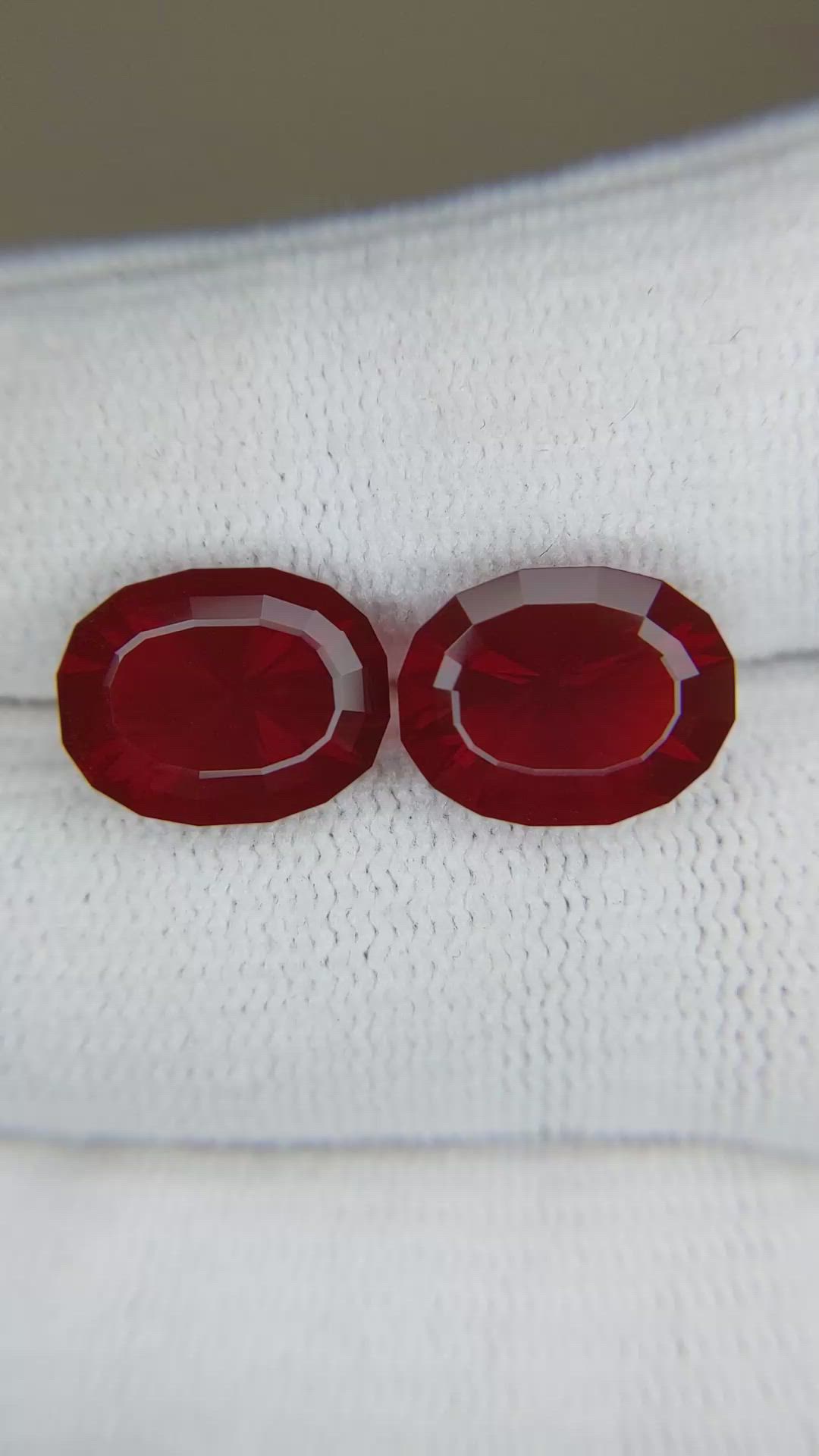 5.27 Ct.Tw.Total Carat Weight Red Opal Pair from Mexico Size Video