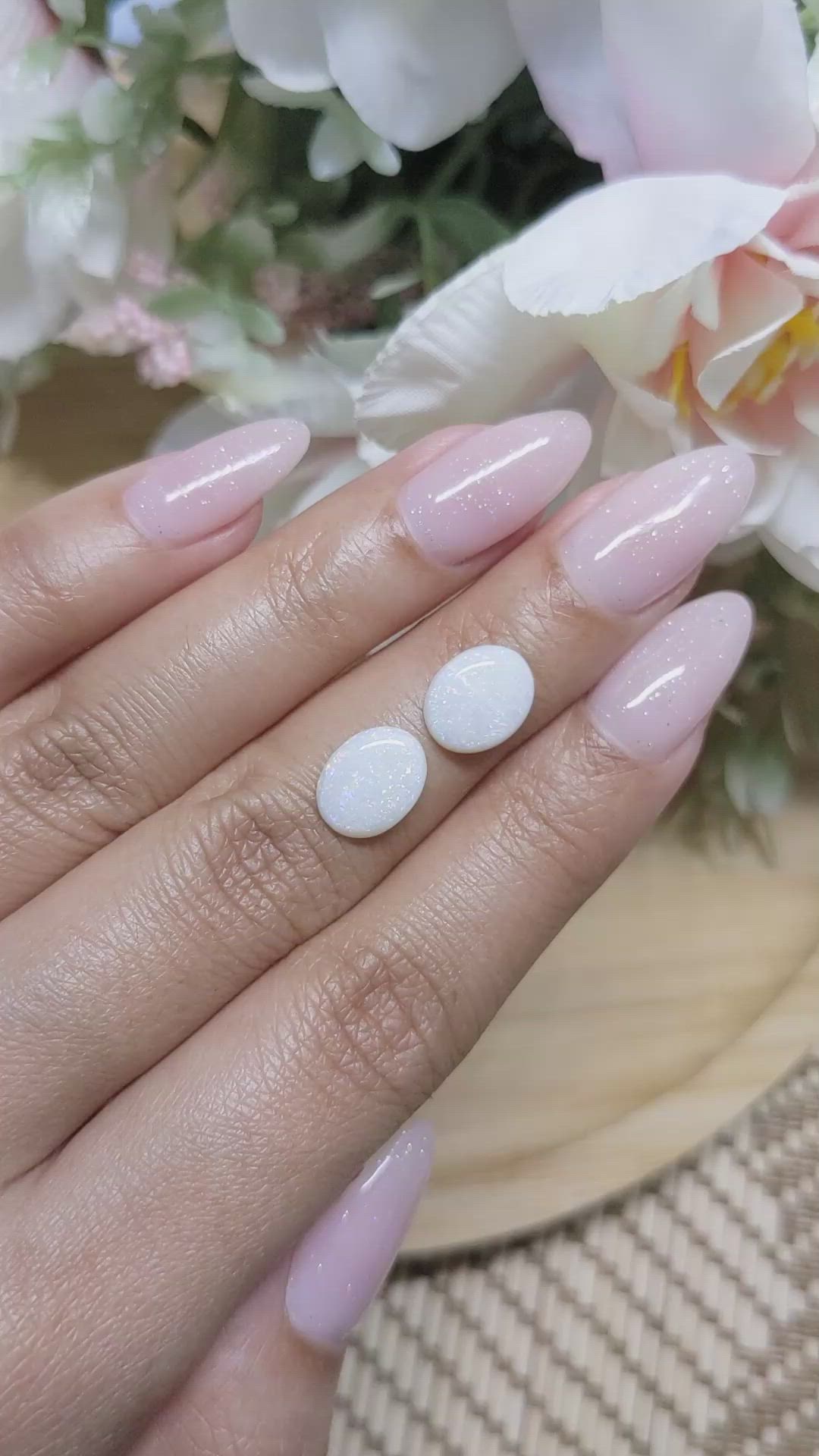 2.29&nbsp;Ct.Tw.Total Carat Weight Cabochon Opal Pair from Brazil Size Video