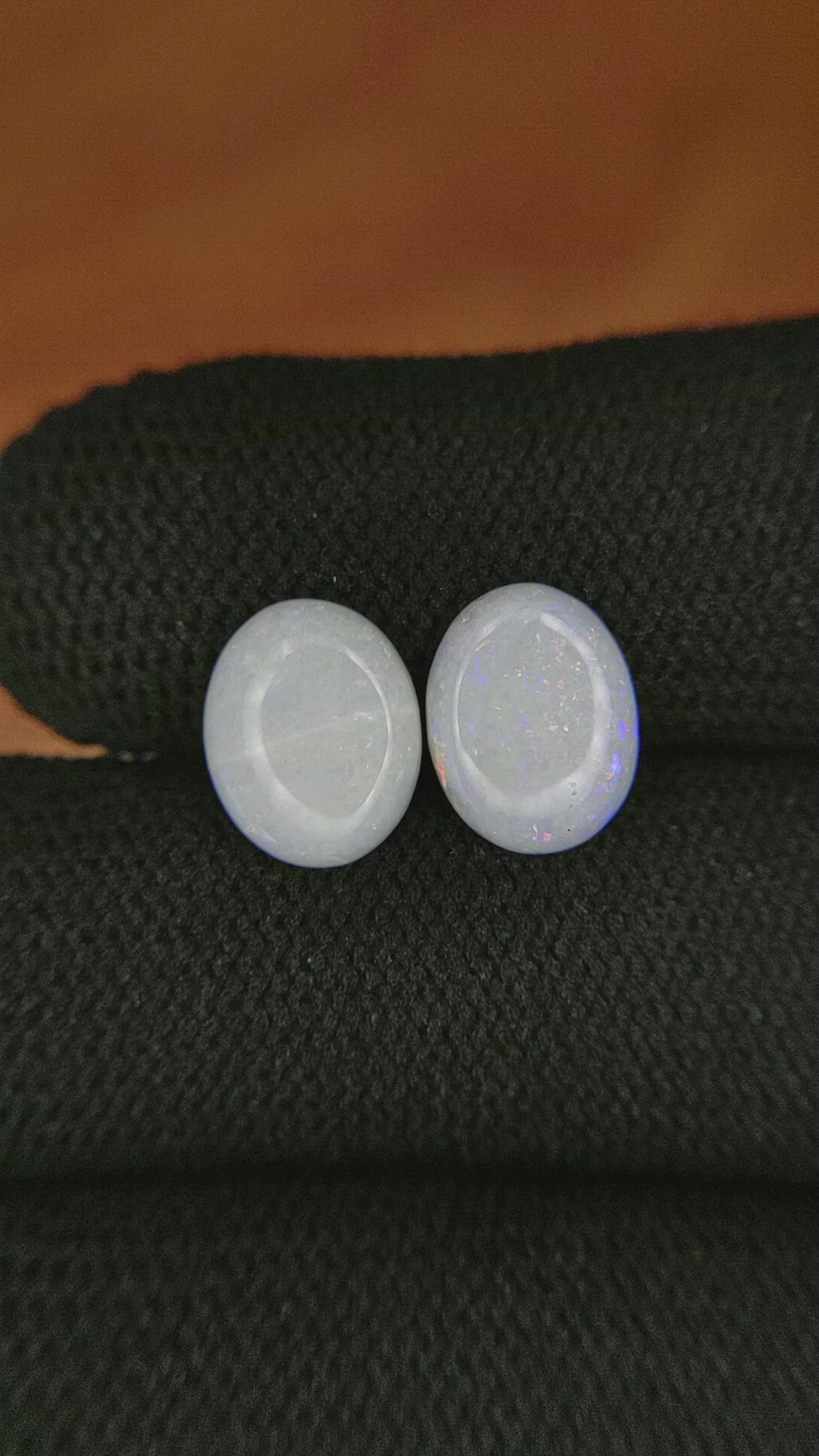 2.29&nbsp;Ct.Tw.Total Carat Weight Cabochon Opal Pair from Brazil Size Video