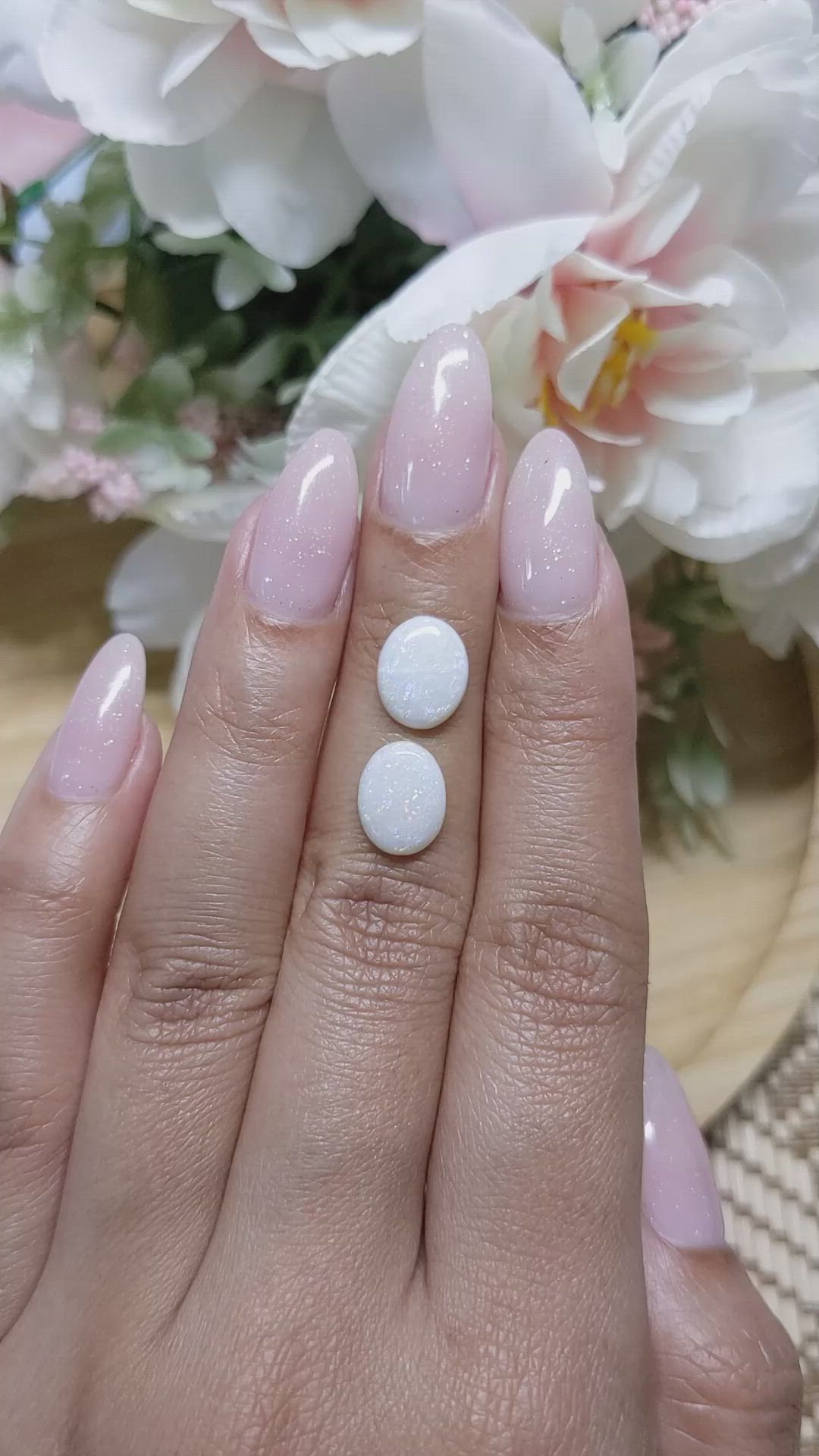 2.29&nbsp;Ct.Tw.Total Carat Weight Cabochon Opal Pair from Brazil Size Video