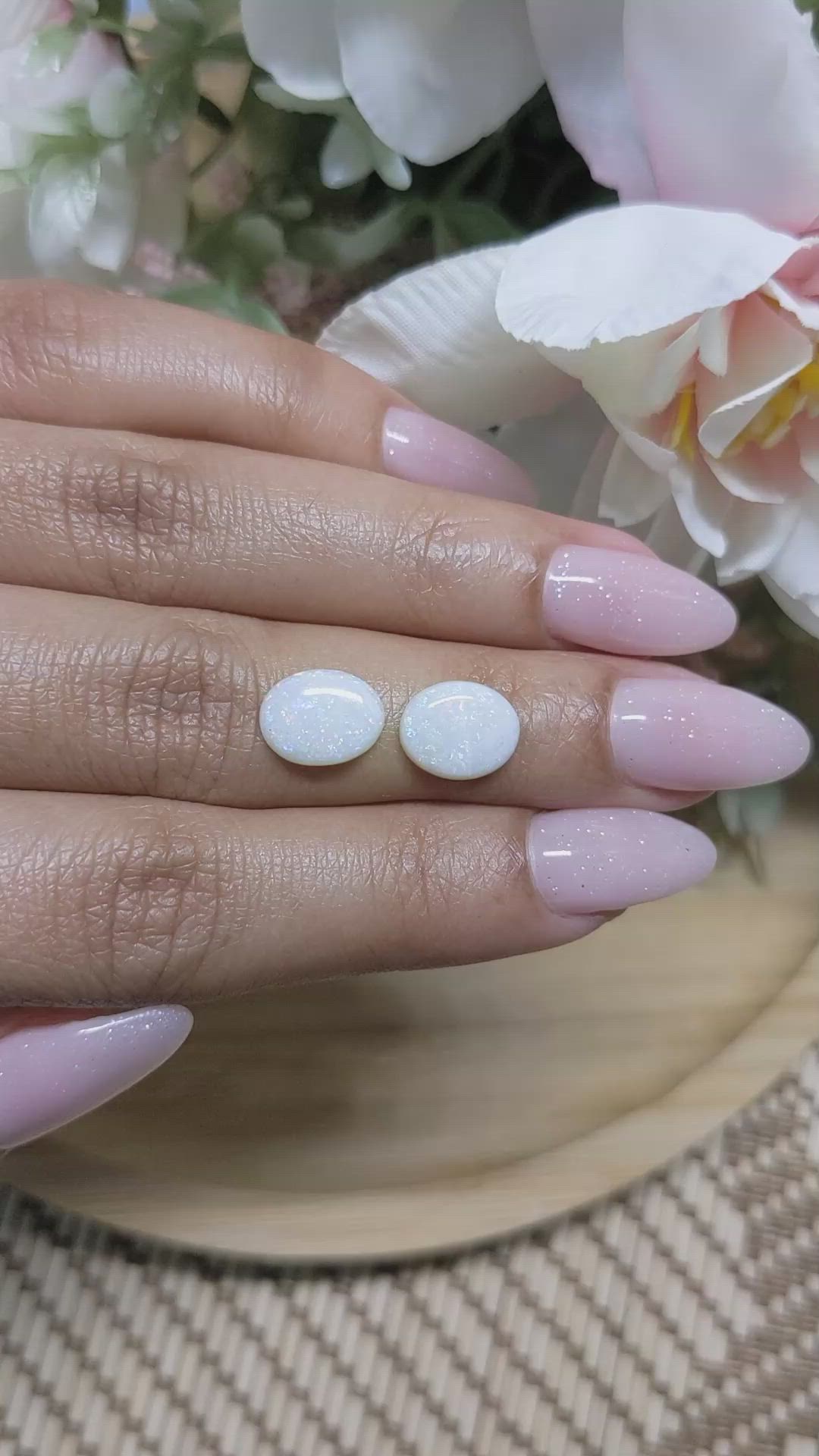 2.29&nbsp;Ct.Tw.Total Carat Weight Cabochon Opal Pair from Brazil Size Video