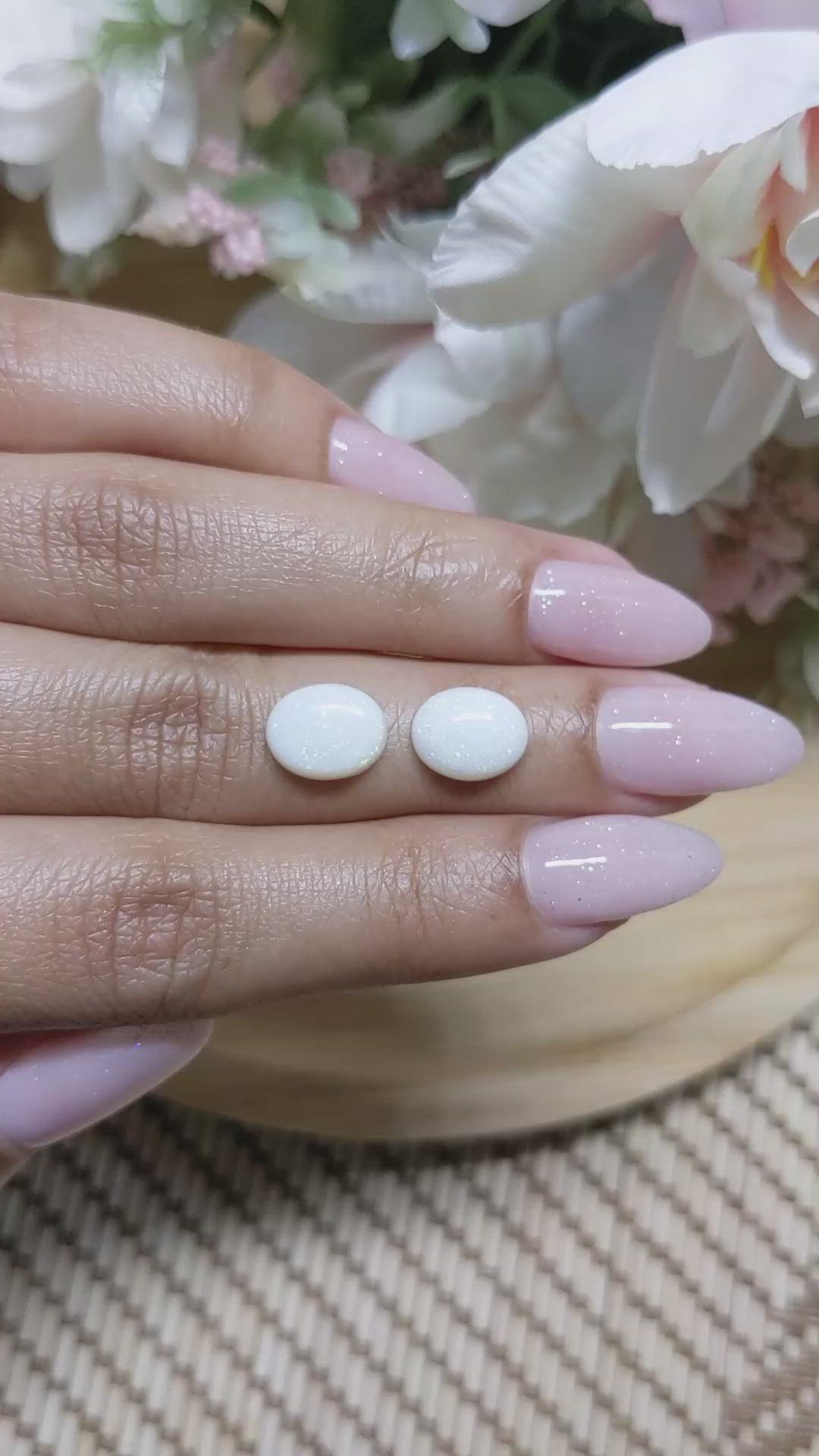 3.33&nbsp;Ct.Tw.Total Carat Weight Cabochon Opal Pair from Brazil Size Video