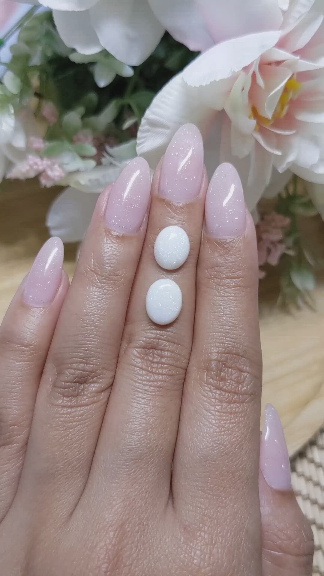 3.33&nbsp;Ct.Tw.Total Carat Weight Cabochon Opal Pair from Brazil Size Video