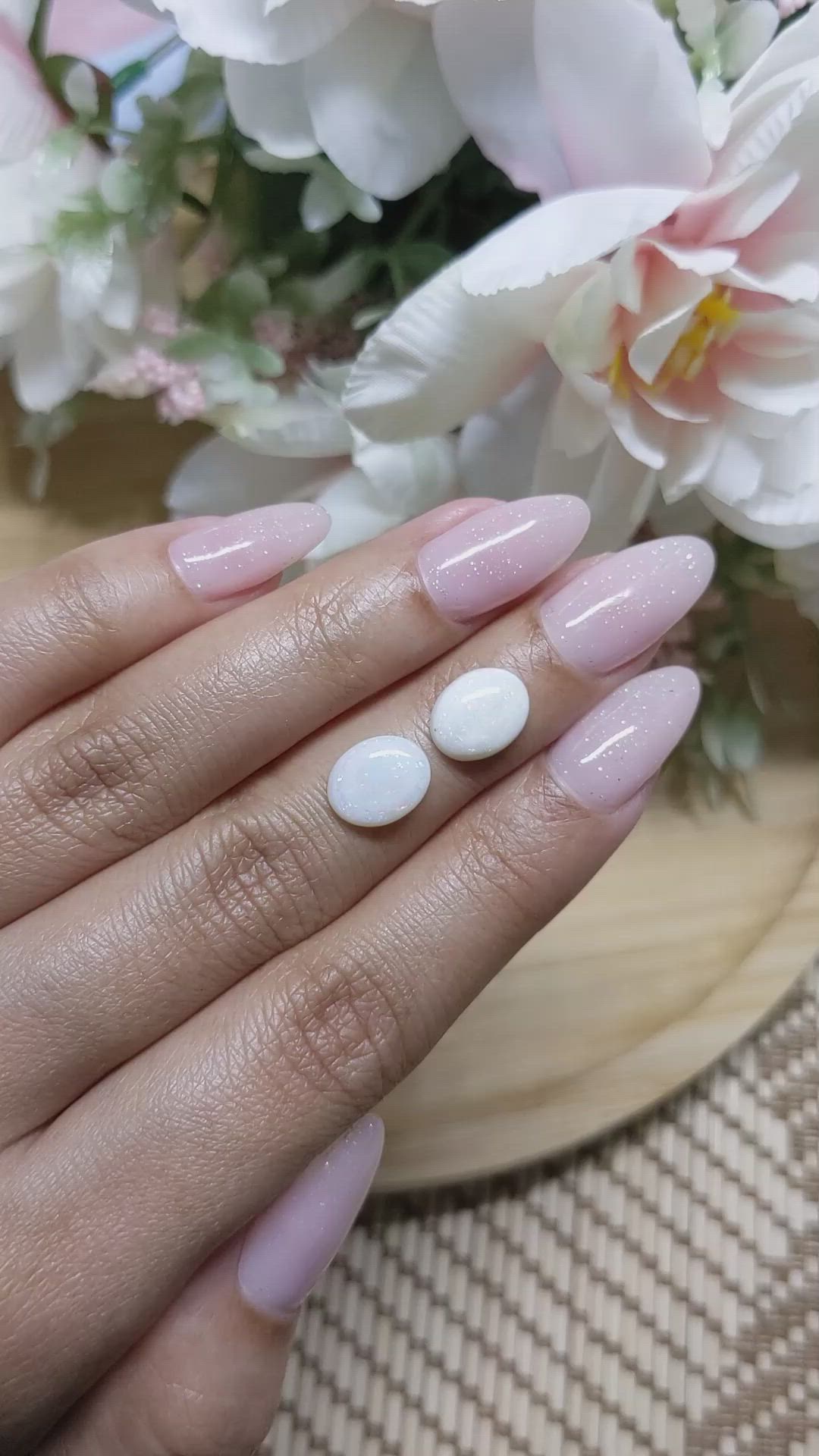 2.57&nbsp;Ct.Tw.Total Carat Weight Cabochon Opal Pair from Brazil Size Video