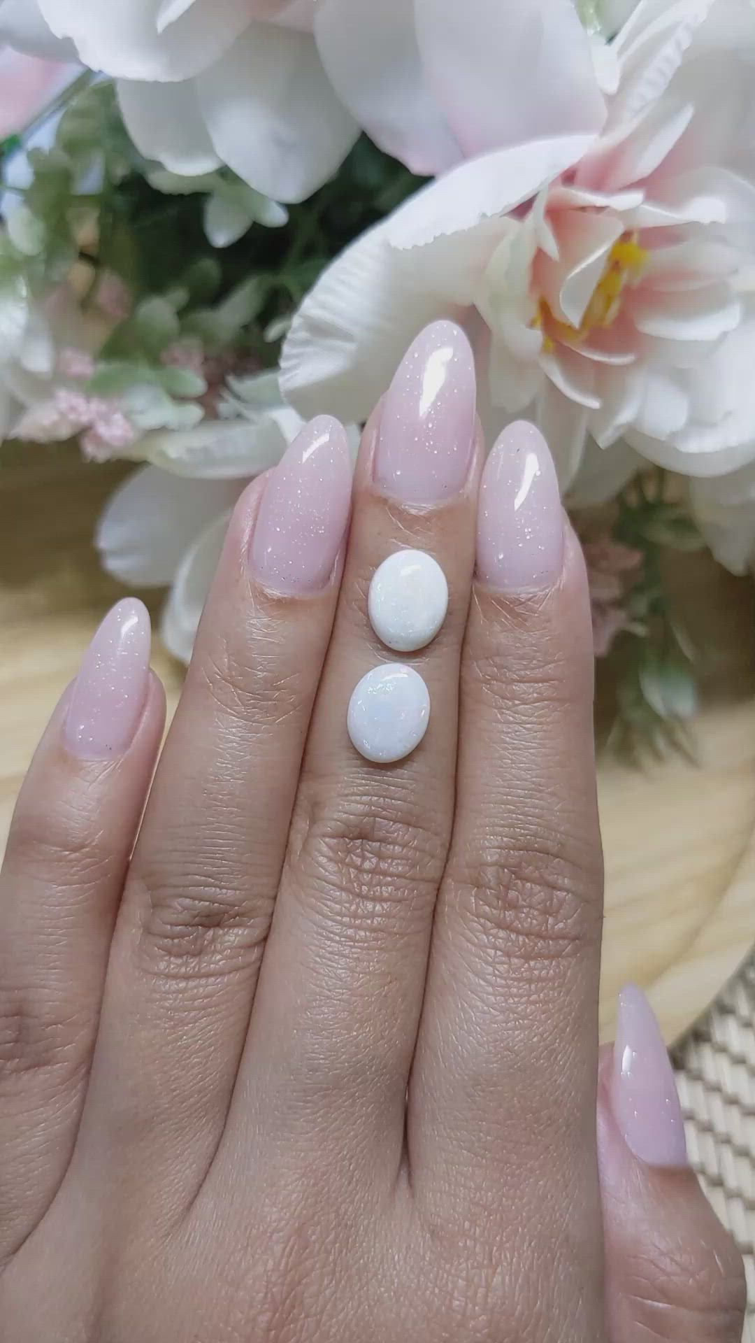 2.57&nbsp;Ct.Tw.Total Carat Weight Cabochon Opal Pair from Brazil Size Video