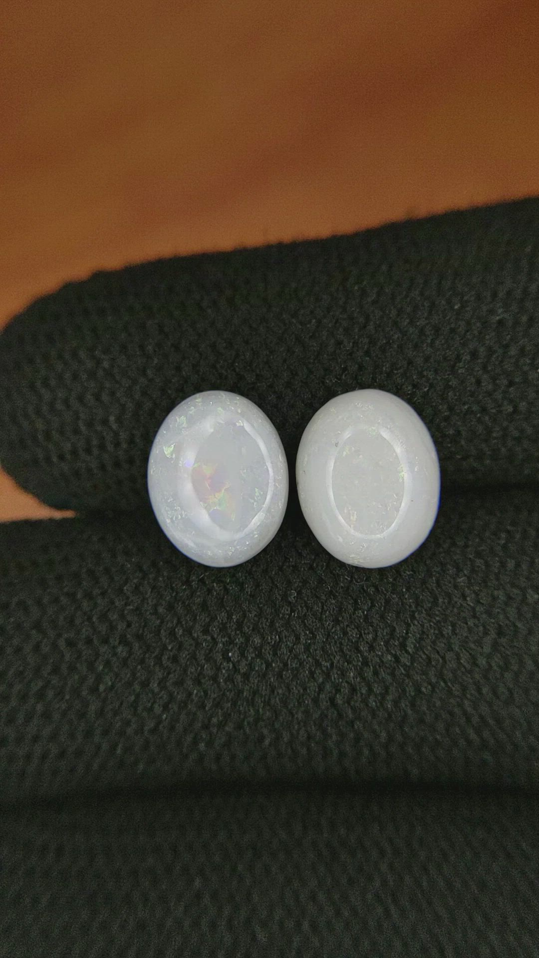 2.98&nbsp;Ct.Tw.Total Carat Weight Cabochon Opal Pair from Brazil Size Video