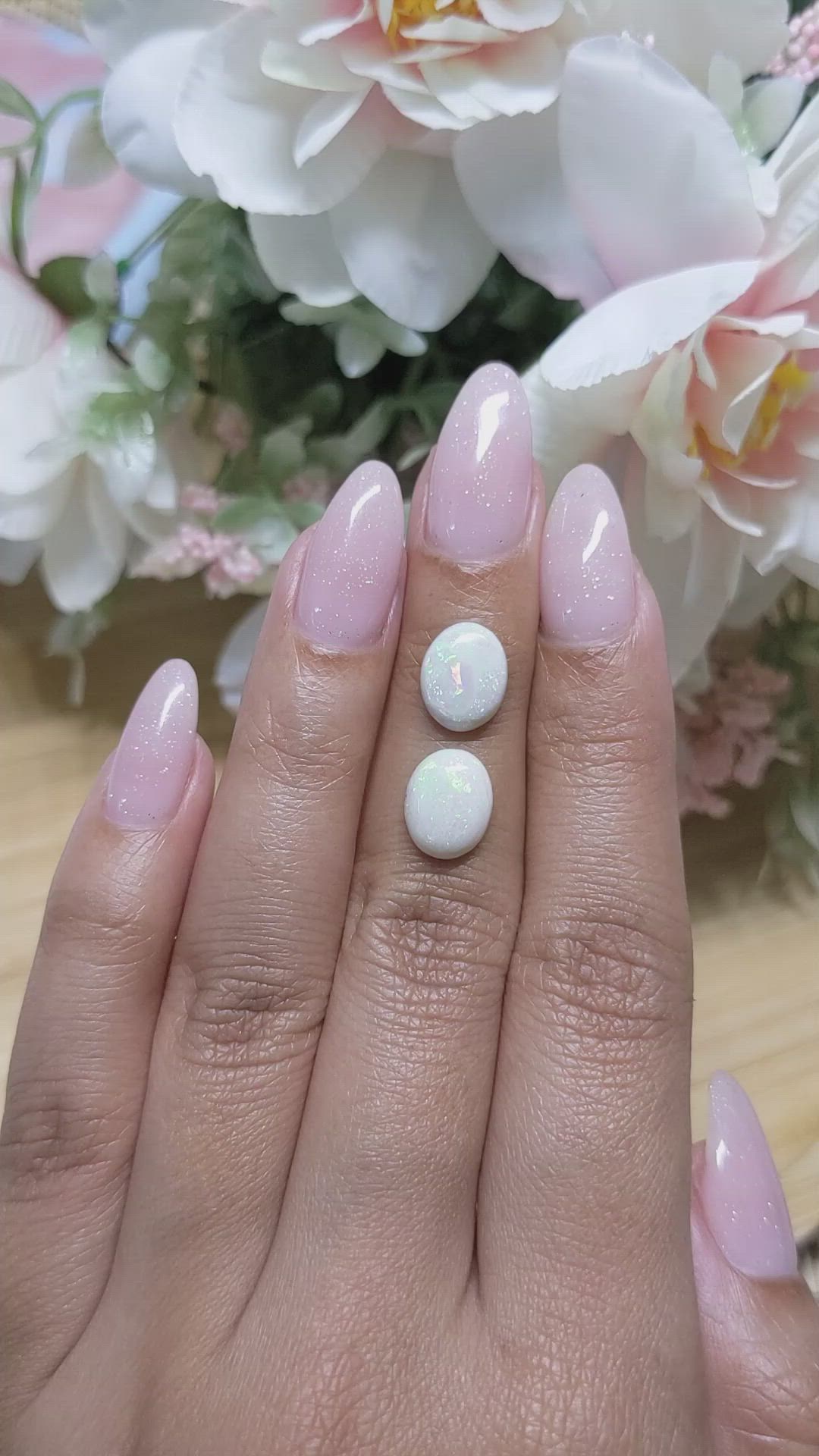 2.98&nbsp;Ct.Tw.Total Carat Weight Cabochon Opal Pair from Brazil Size Video