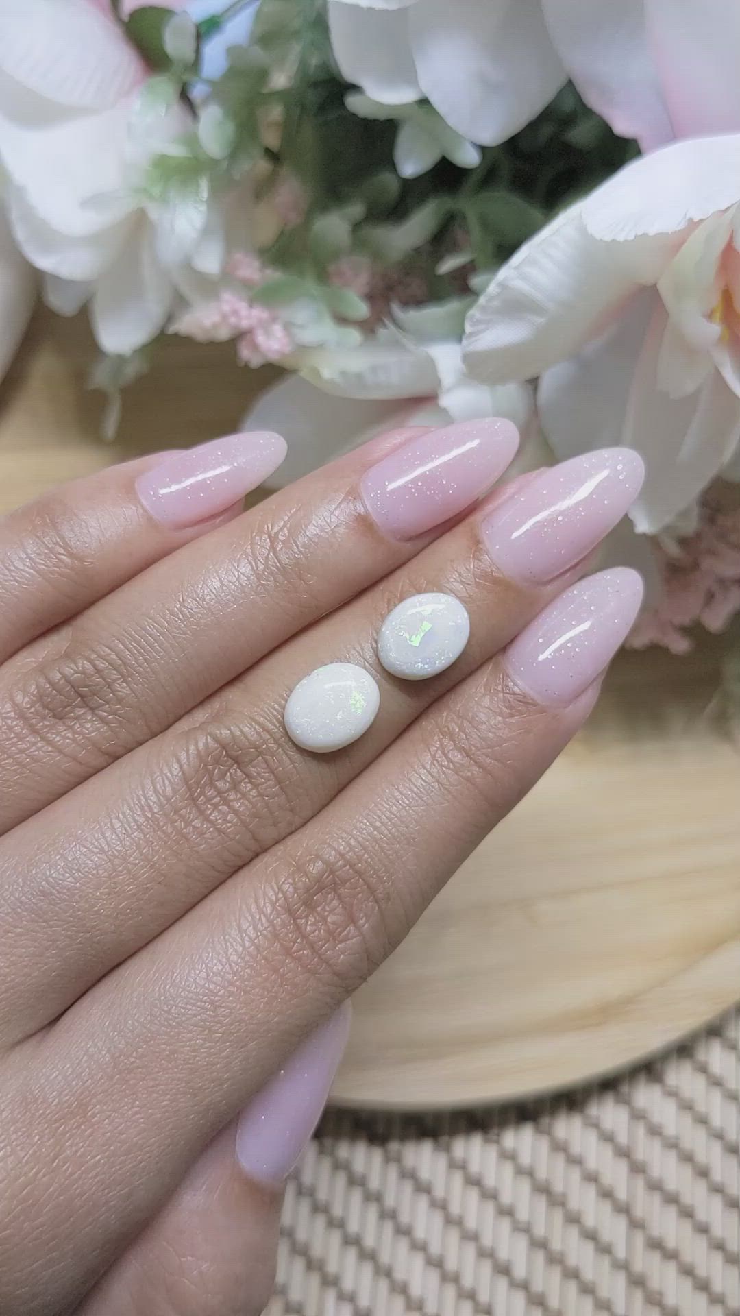 2.98&nbsp;Ct.Tw.Total Carat Weight Cabochon Opal Pair from Brazil Size Video