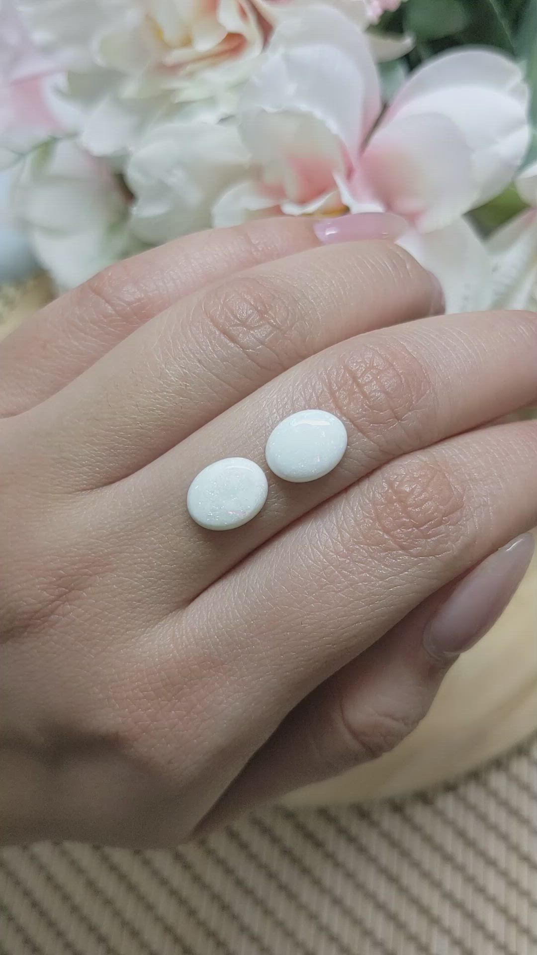 3.34&nbsp;Ct.Tw.Total Carat Weight Cabochon Opal Pair from Brazil Size Video