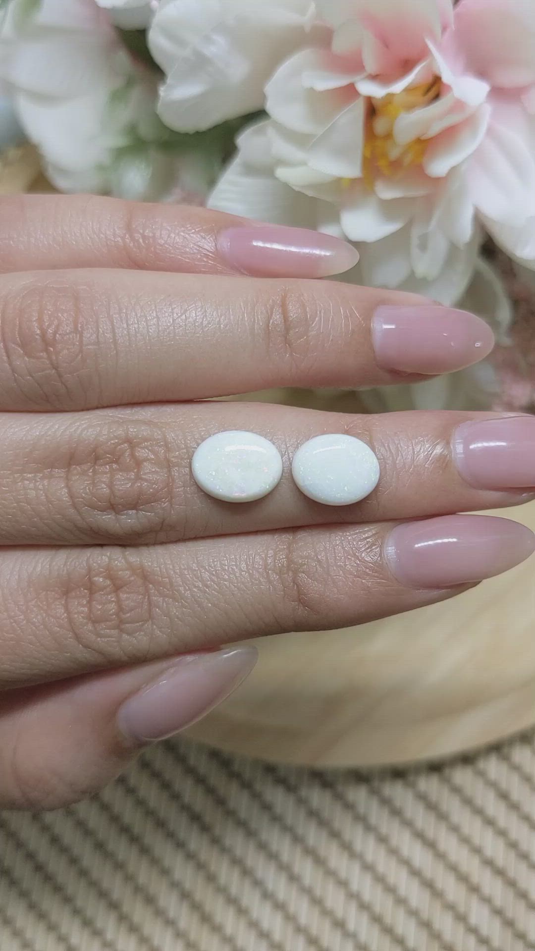 3.34&nbsp;Ct.Tw.Total Carat Weight Cabochon Opal Pair from Brazil Size Video