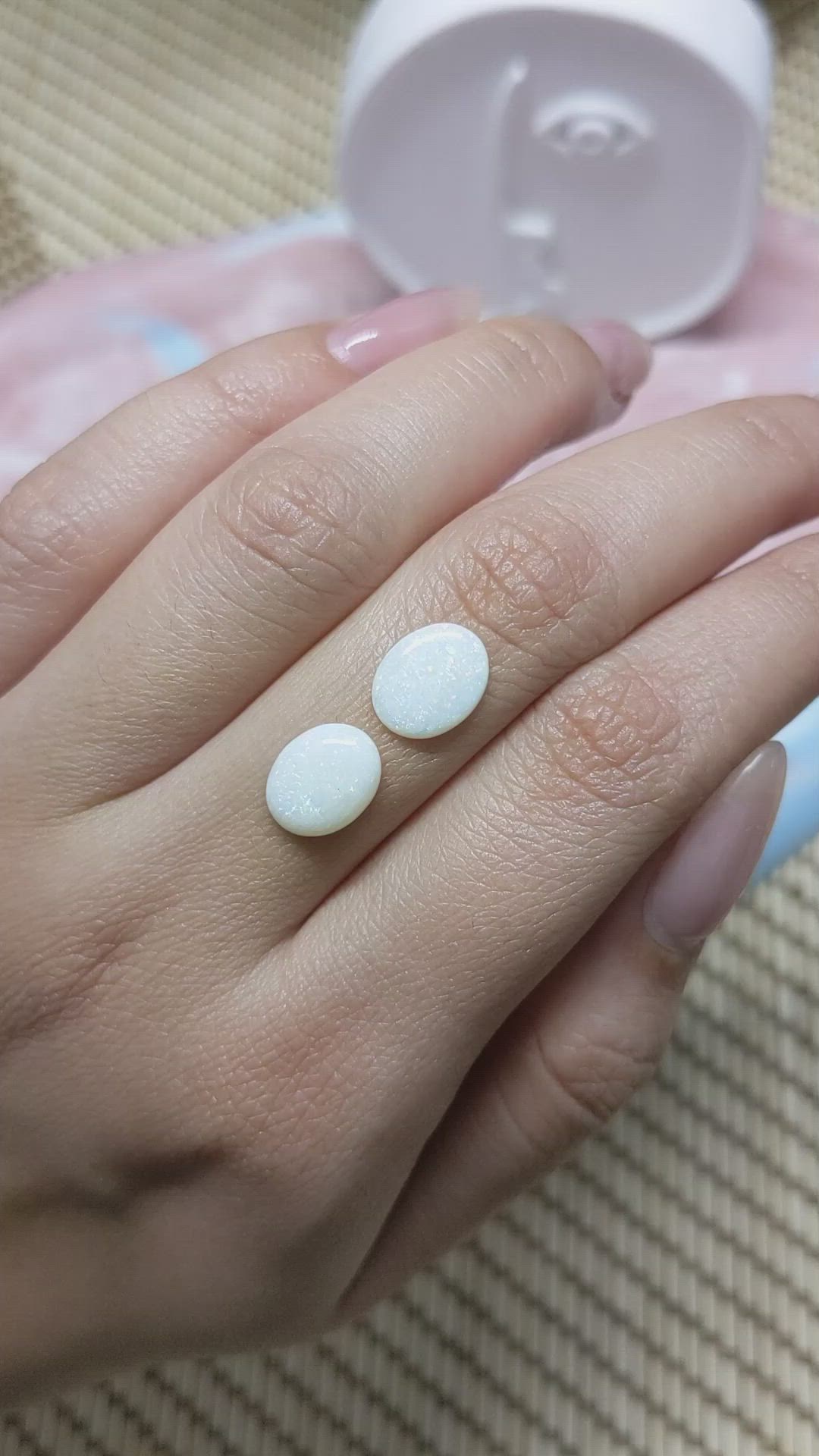 2.29&nbsp;Ct.Tw.Total Carat Weight Cabochon Opal Pair from Brazil Size Video