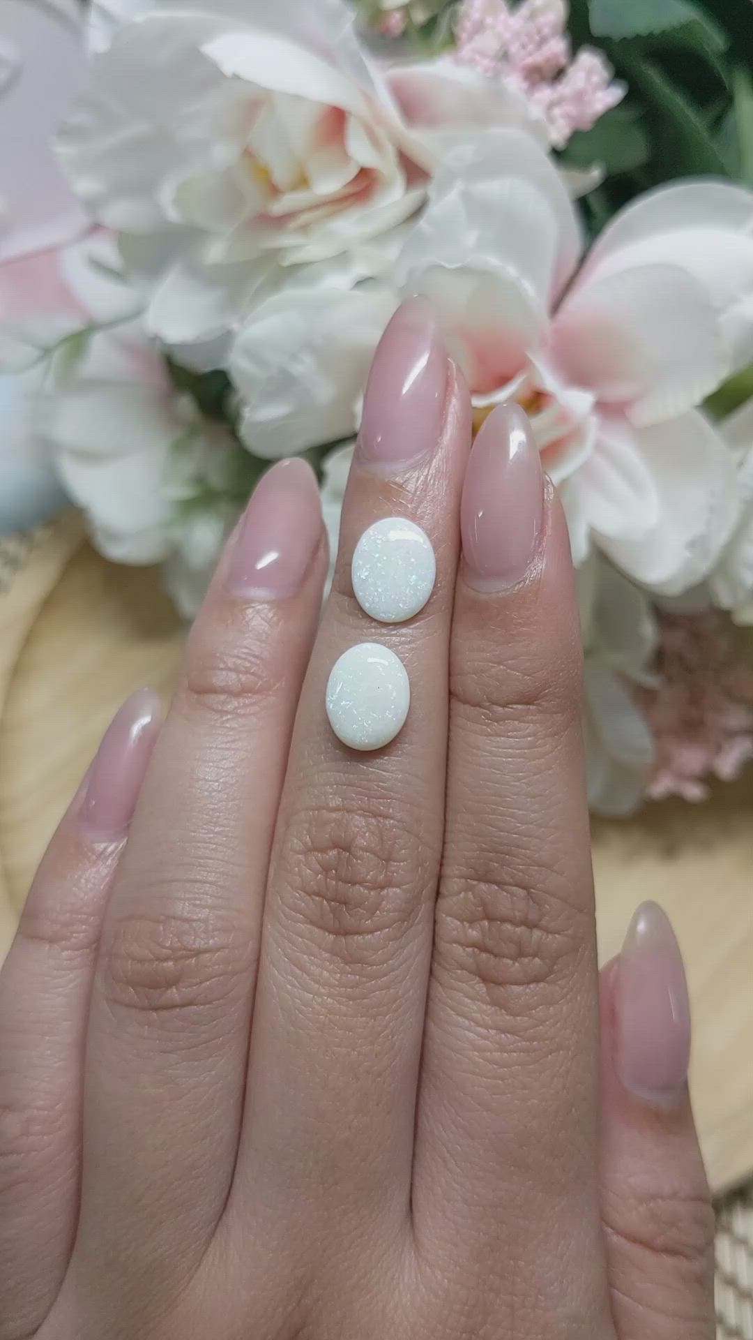 2.29&nbsp;Ct.Tw.Total Carat Weight Cabochon Opal Pair from Brazil Size Video