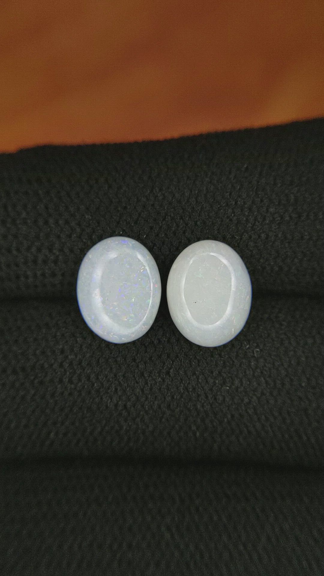 2.29&nbsp;Ct.Tw.Total Carat Weight Cabochon Opal Pair from Brazil Size Video