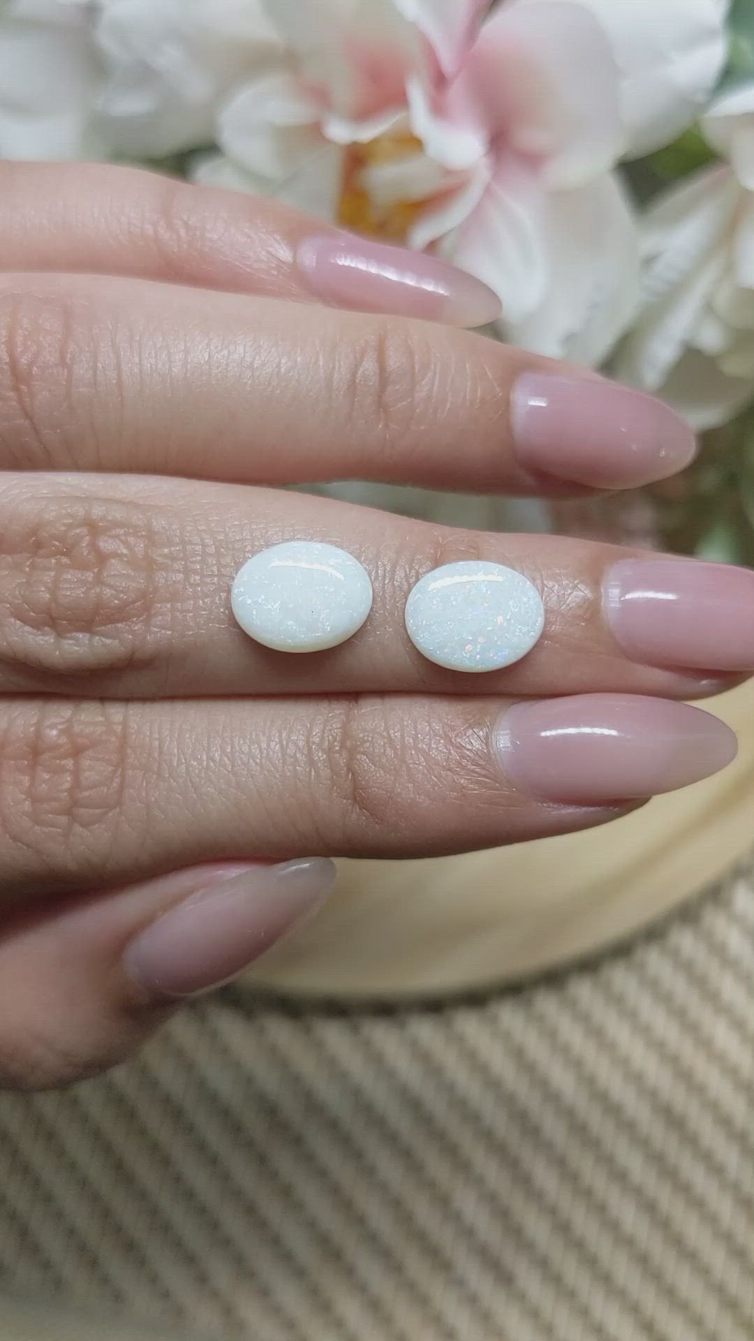 2.29&nbsp;Ct.Tw.Total Carat Weight Cabochon Opal Pair from Brazil Size Video