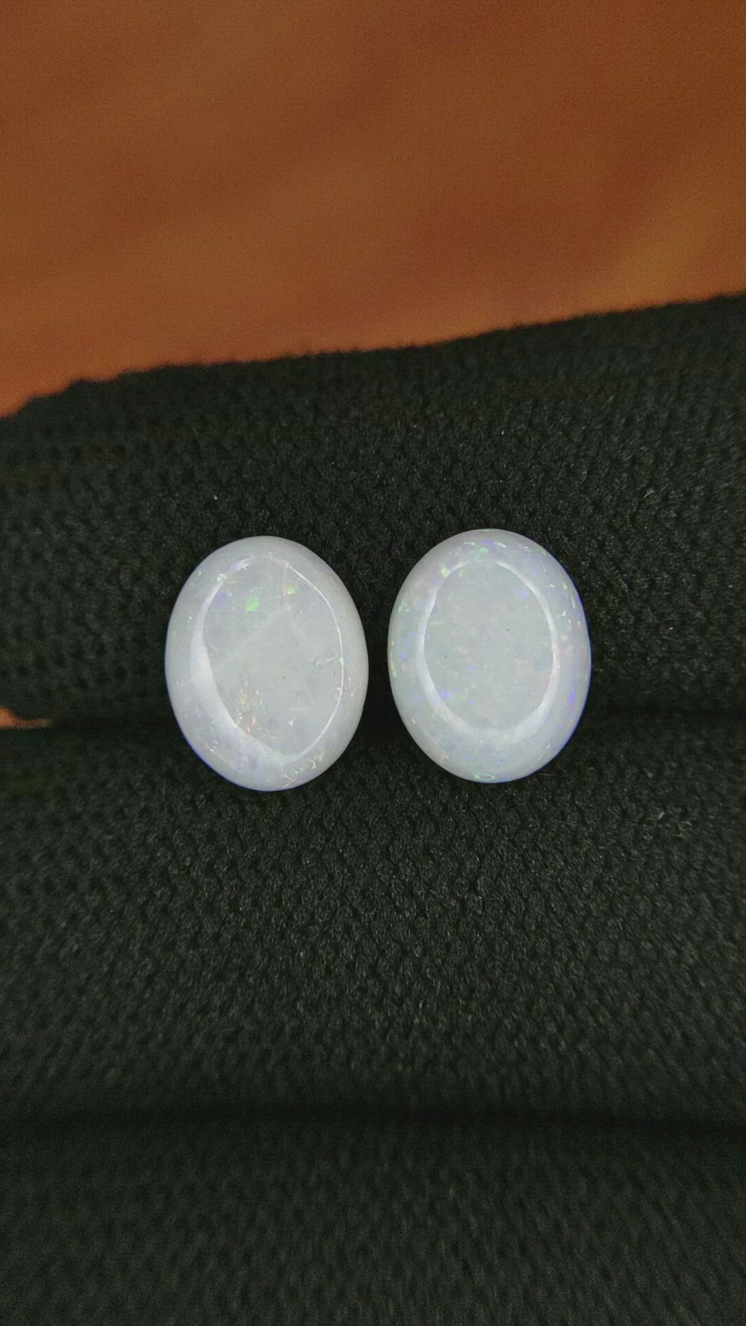 2.62&nbsp;Ct.Tw.Total Carat Weight Cabochon Opal Pair from Brazil Size Video