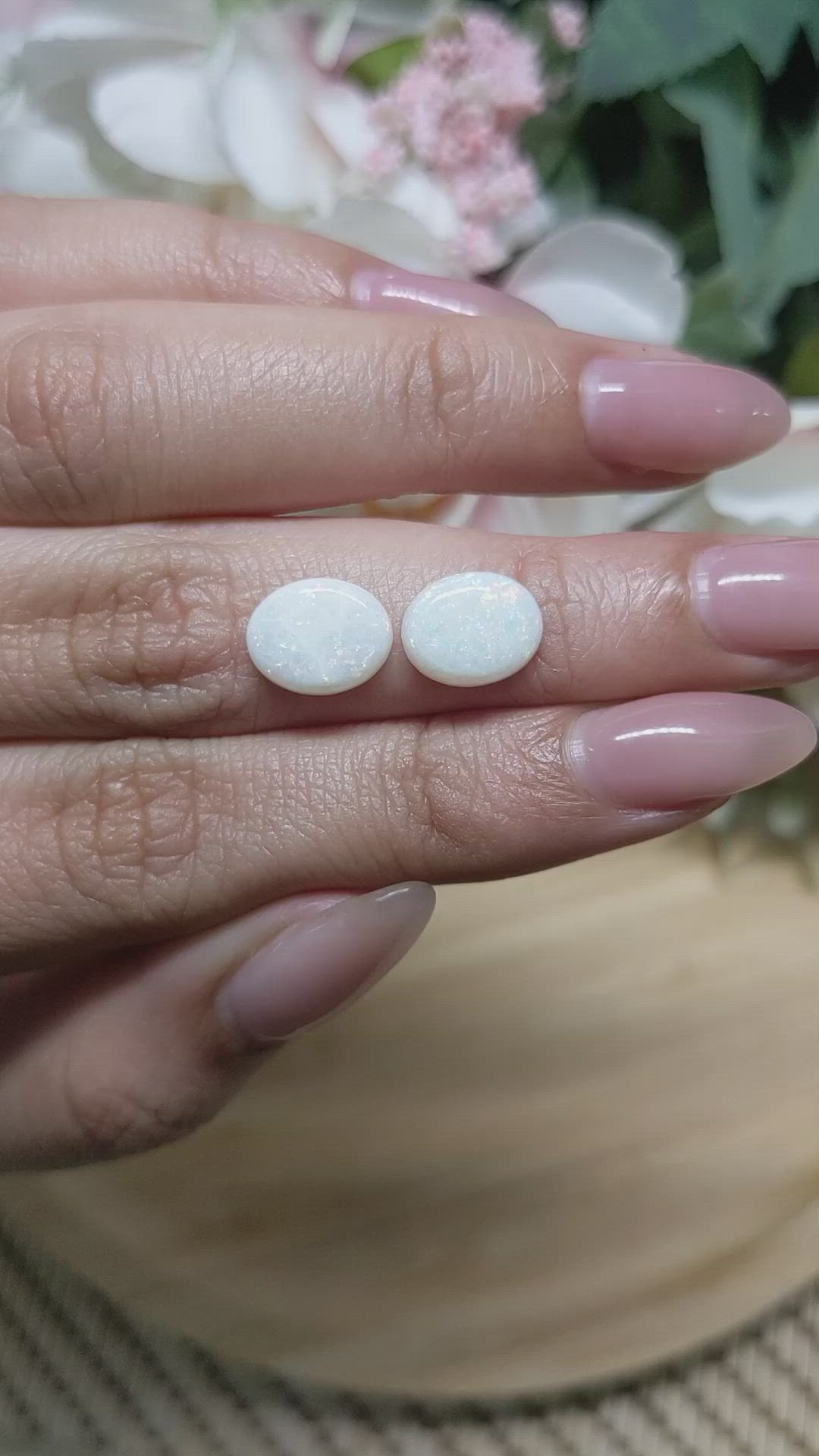 2.62&nbsp;Ct.Tw.Total Carat Weight Cabochon Opal Pair from Brazil Size Video