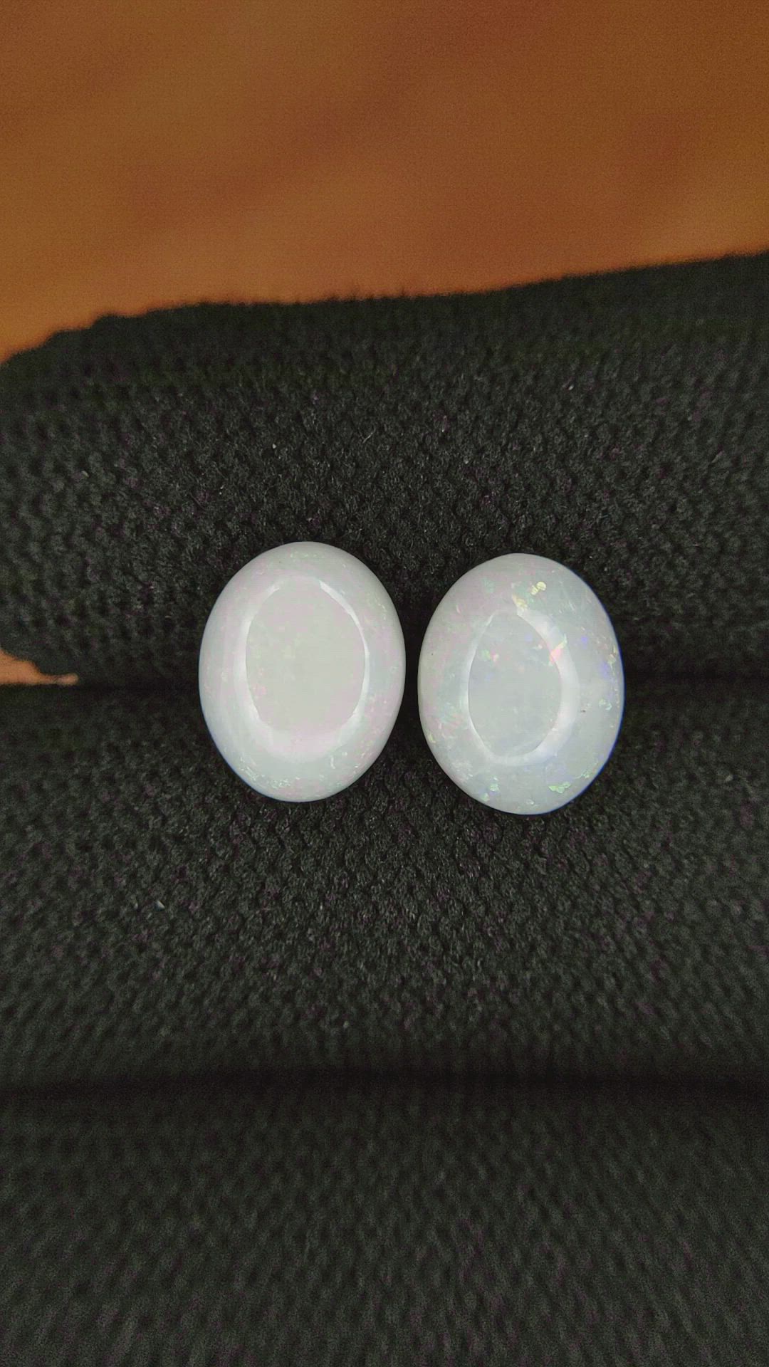 3.56&nbsp;Ct.Tw.Total Carat Weight Cabochon Opal Pair from Brazil Size Video