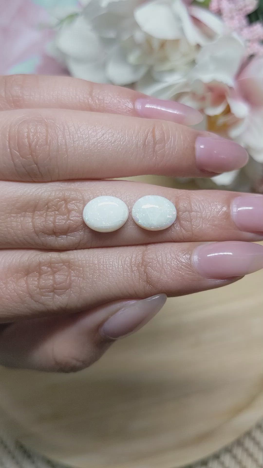 3.56&nbsp;Ct.Tw.Total Carat Weight Cabochon Opal Pair from Brazil Size Video