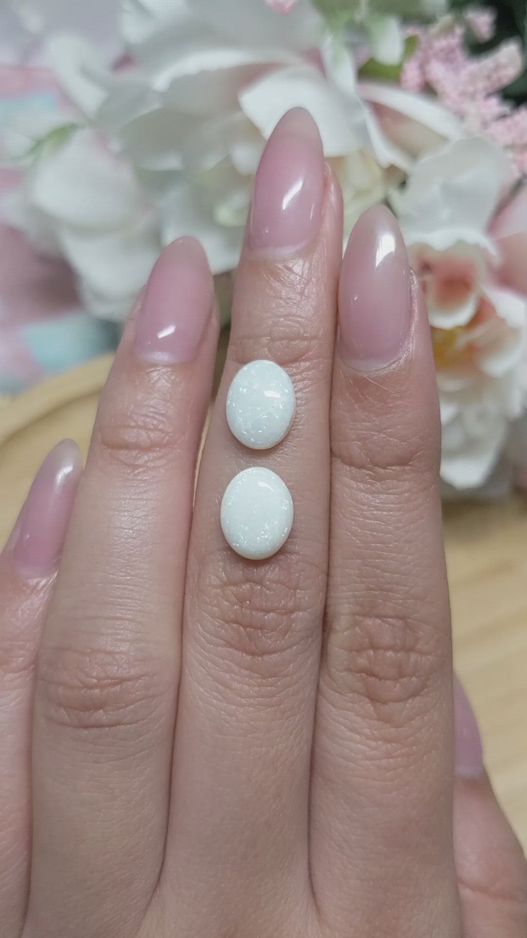 3.56&nbsp;Ct.Tw.Total Carat Weight Cabochon Opal Pair from Brazil Size Video