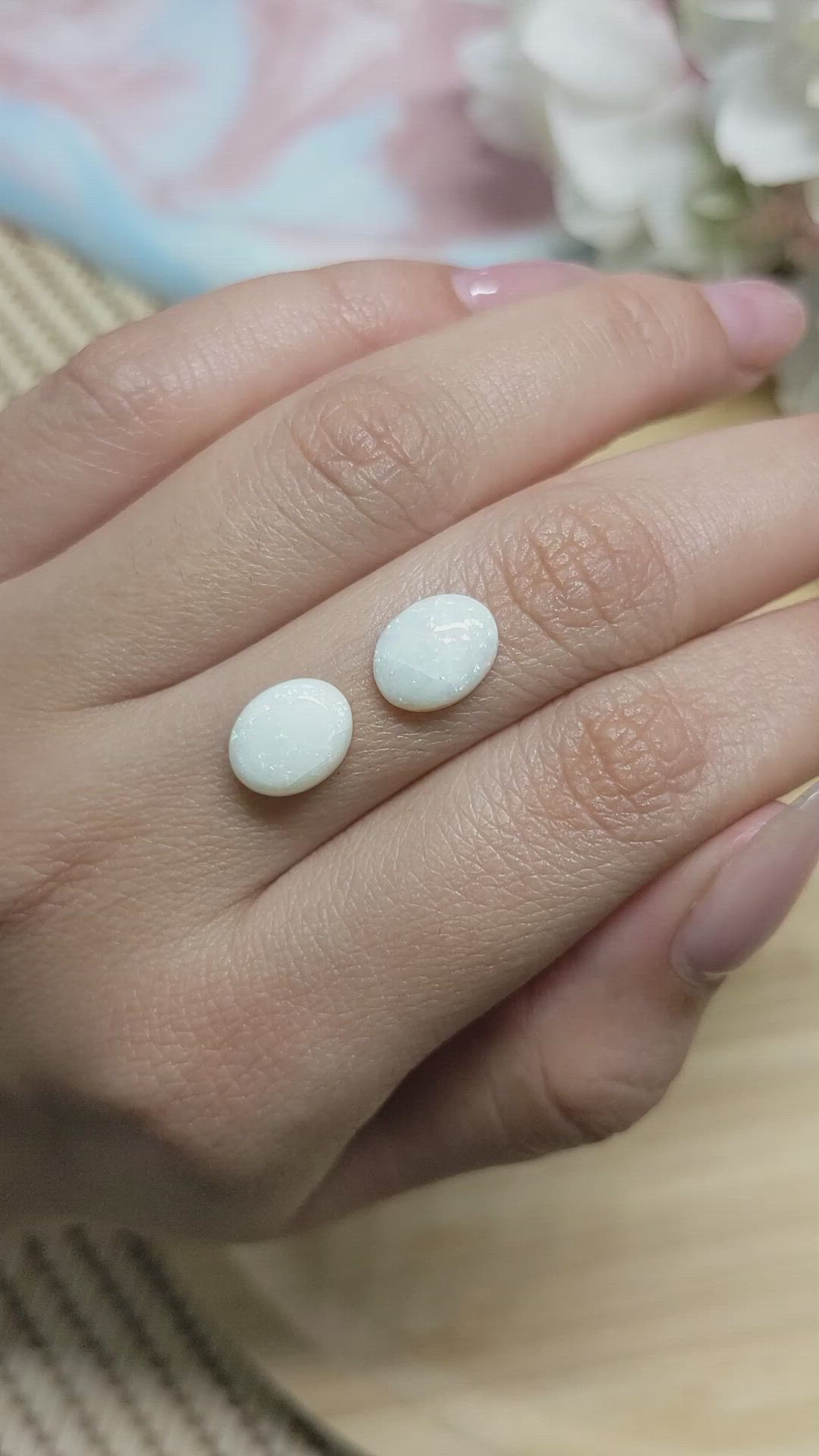 3.56&nbsp;Ct.Tw.Total Carat Weight Cabochon Opal Pair from Brazil Size Video