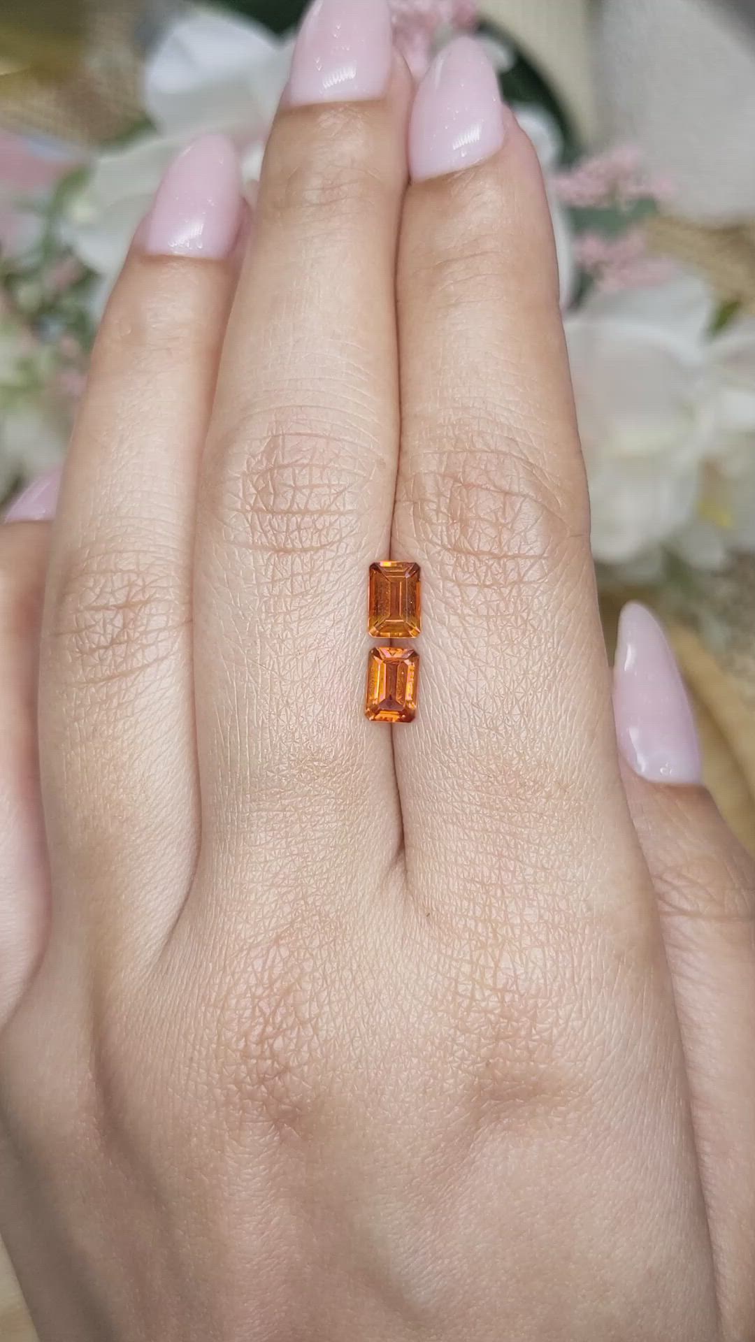 1.04&nbsp;Ct.Tw.Total Carat Weight Madeira Citrine Pair from Brazil Size Video