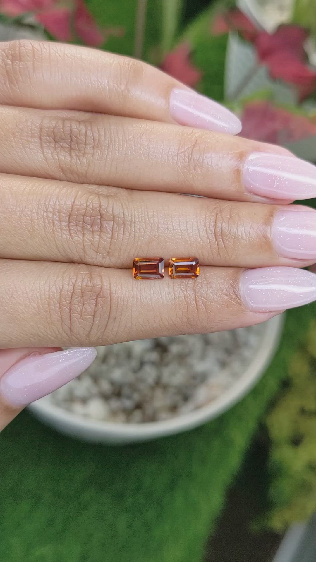 1.01&nbsp;Ct.Tw.Total Carat Weight Madeira Citrine Pair from Brazil Size Video