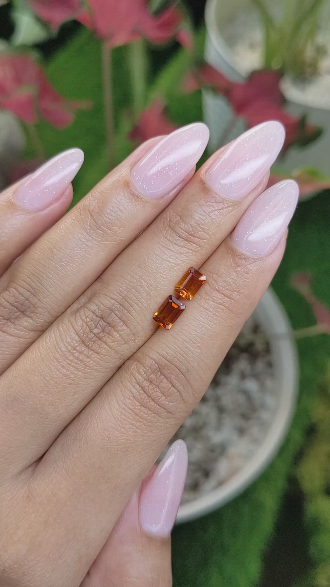 1.01&nbsp;Ct.Tw.Total Carat Weight Madeira Citrine Pair from Brazil Size Video