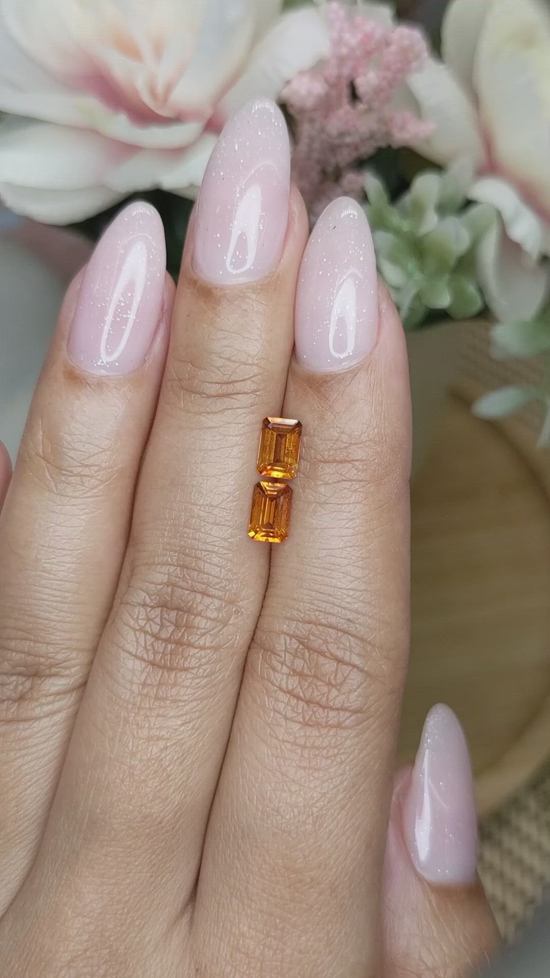 1.00&nbsp;Ct.Tw.Total Carat Weight Madeira Citrine Pair from Brazil Size Video