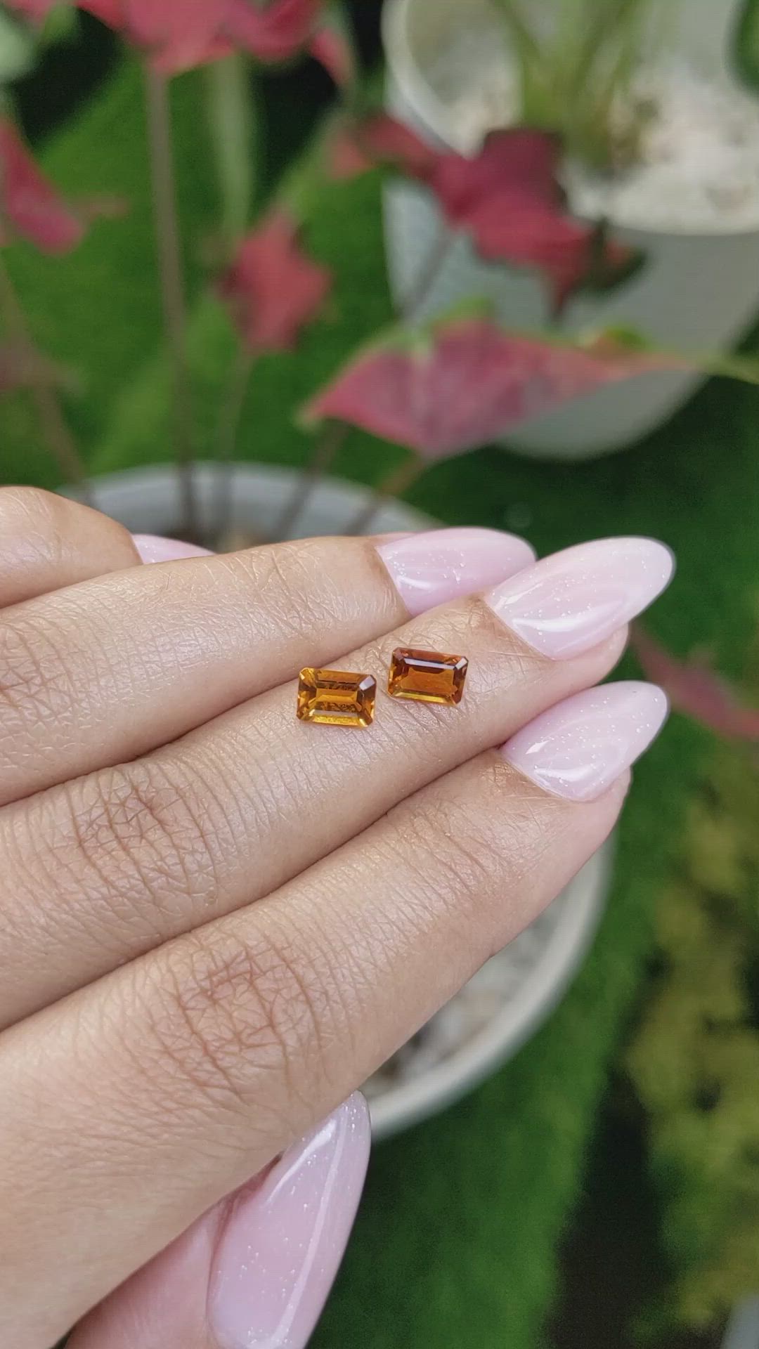 1.05&nbsp;Ct.Tw.Total Carat Weight Madeira Citrine Pair from Brazil Size Video