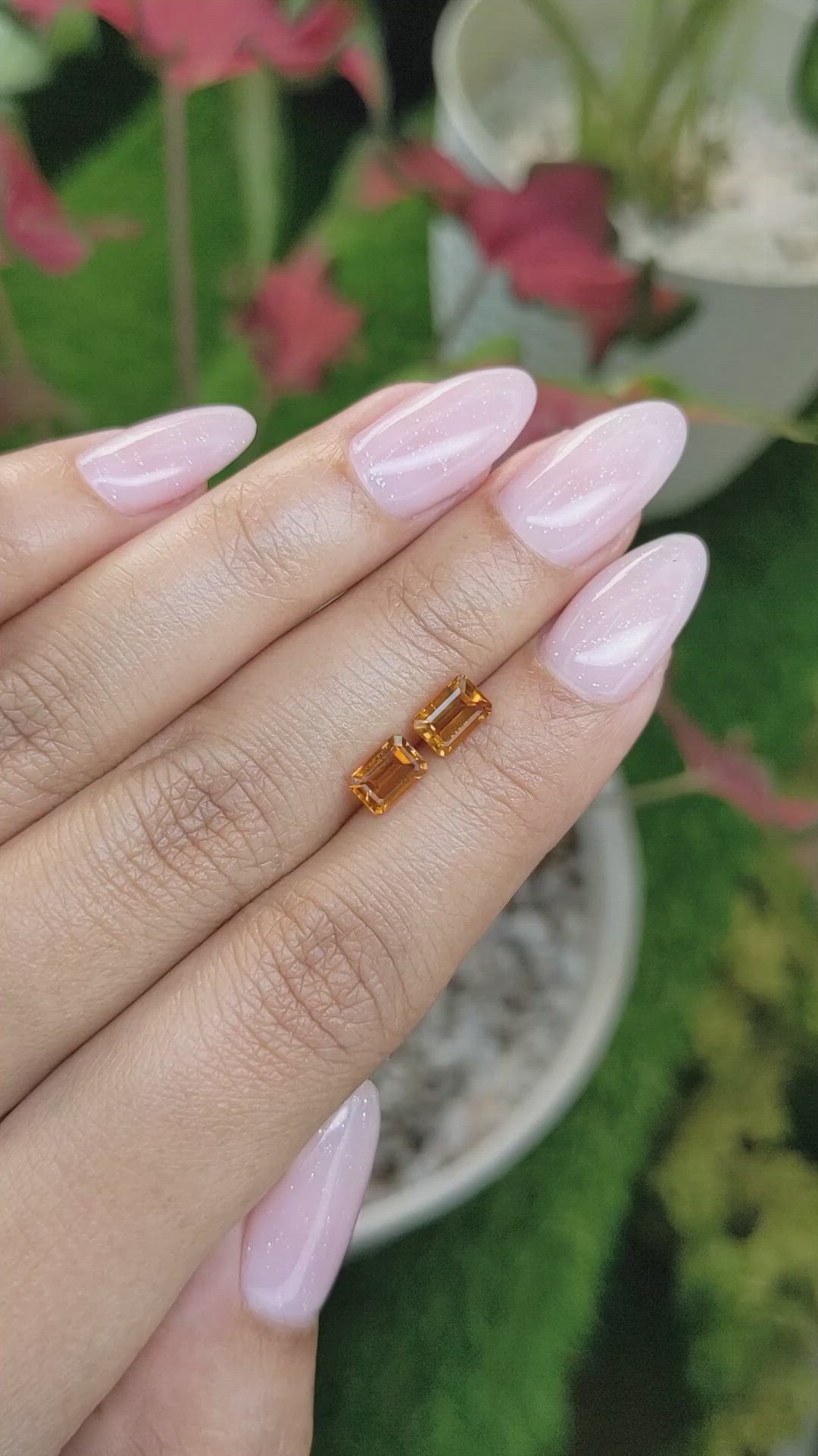 1.11&nbsp;Ct.Tw.Total Carat Weight Madeira Citrine Pair from Brazil Size Video