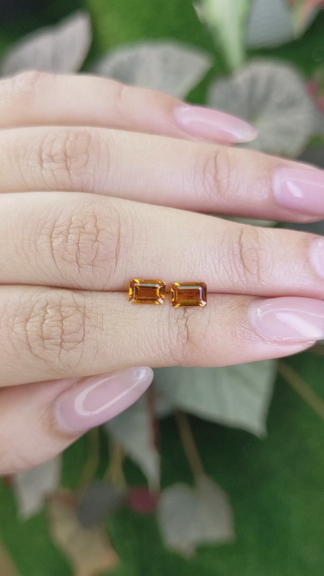 0.95&nbsp;Ct.Tw.Total Carat Weight Madeira Citrine Pair from Brazil Size Video