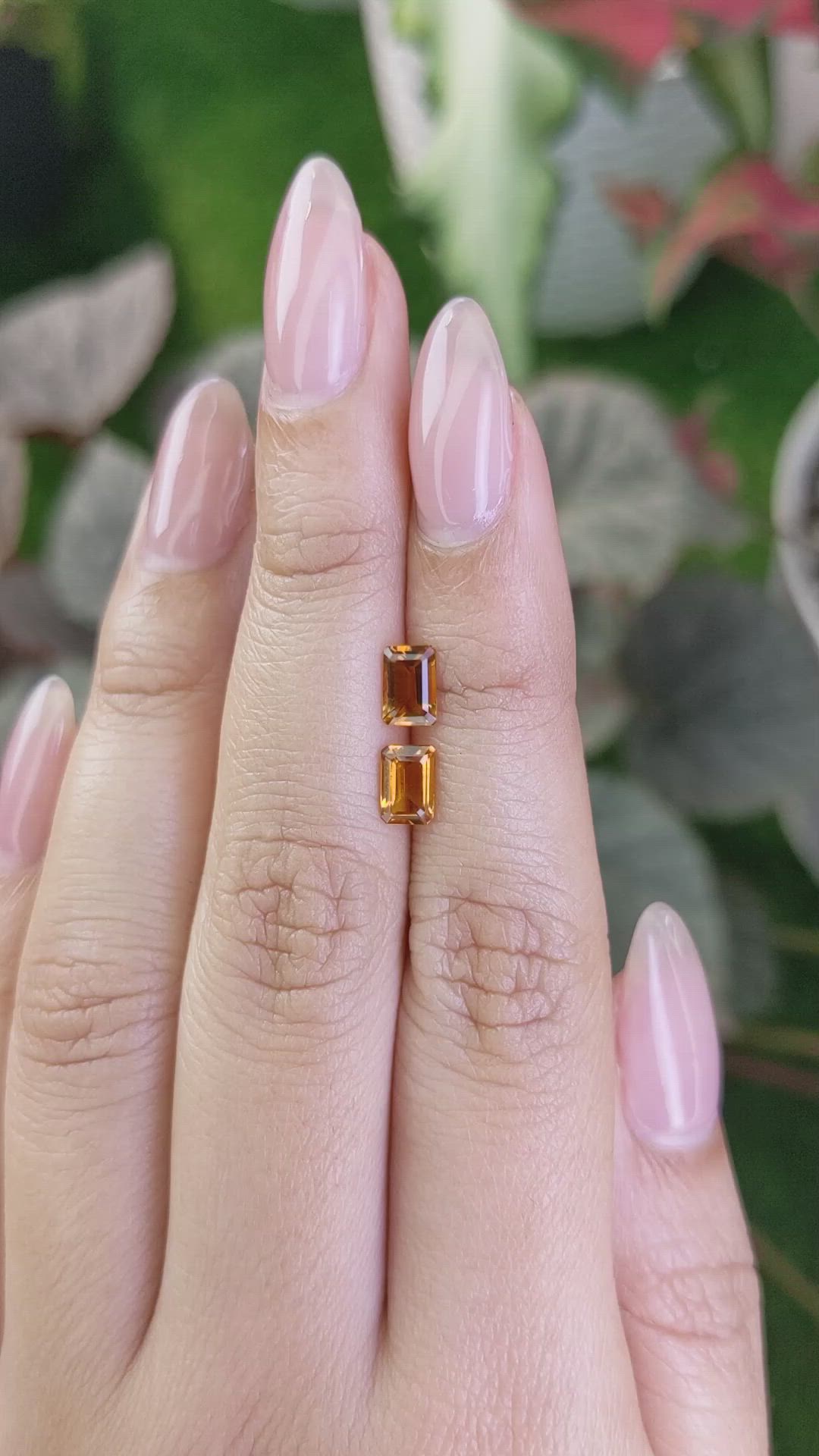 0.98&nbsp;Ct.Tw.Total Carat Weight Madeira Citrine Pair from Brazil Size Video