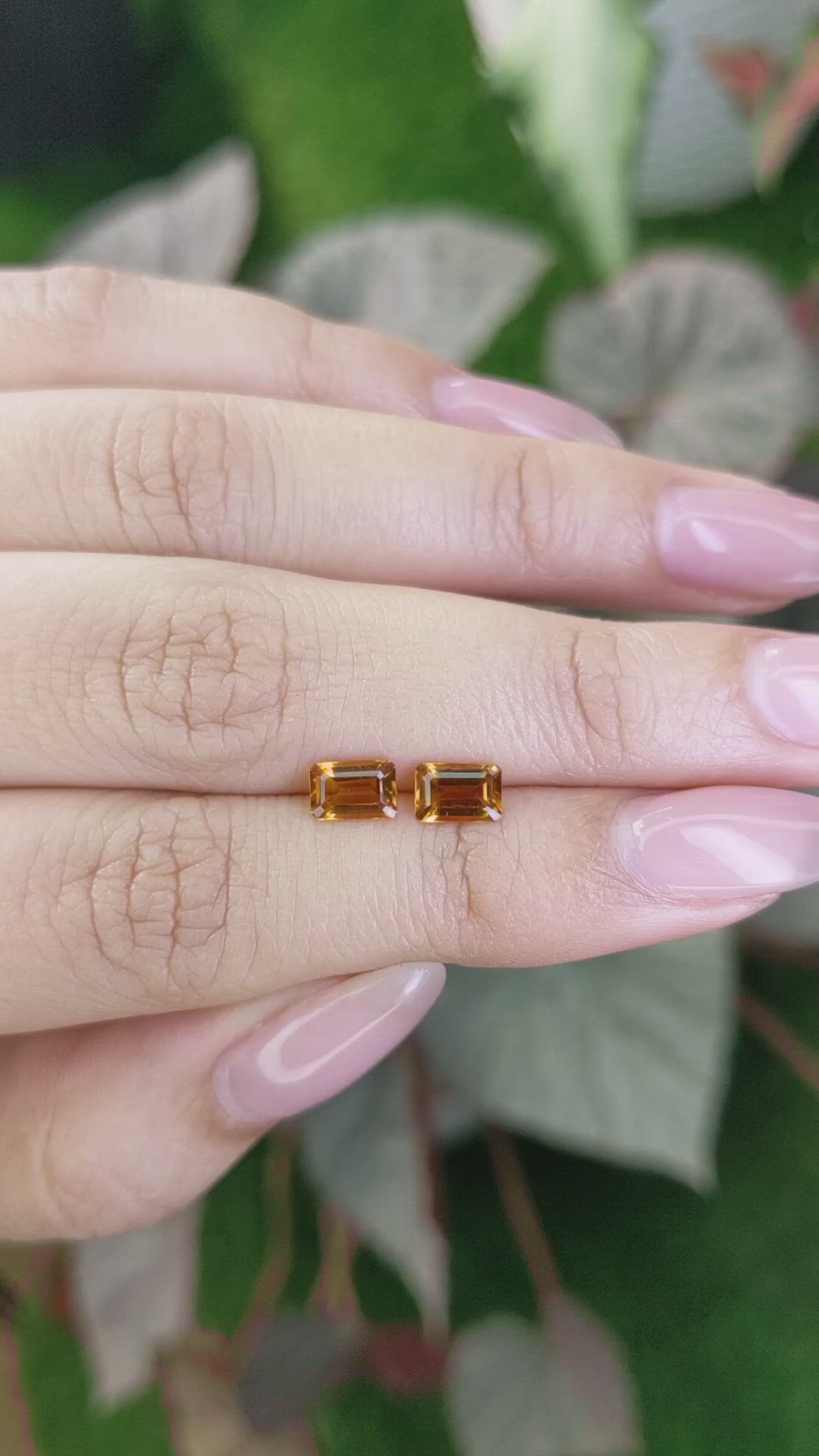 0.98&nbsp;Ct.Tw.Total Carat Weight Madeira Citrine Pair from Brazil Size Video