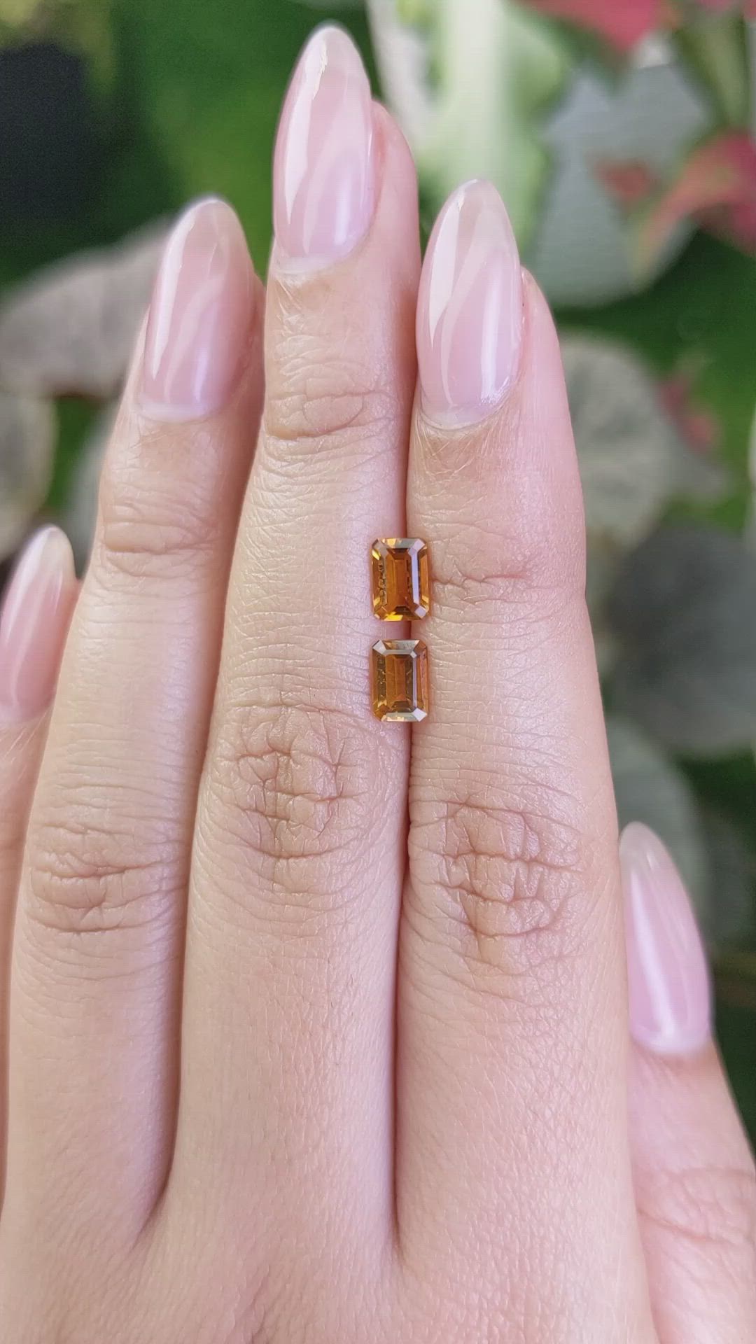 1.02&nbsp;Ct.Tw.Total Carat Weight Madeira Citrine Pair from Brazil Size Video