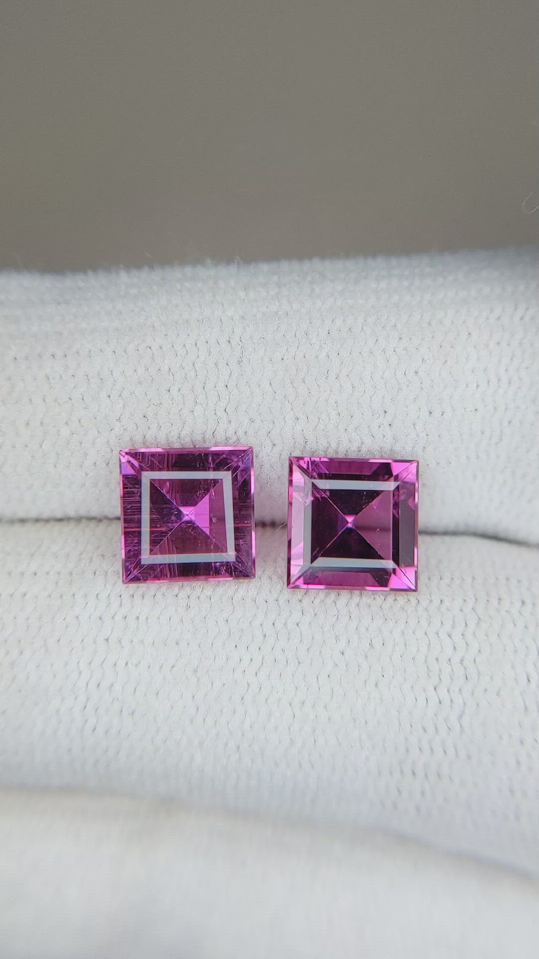 2.99&nbsp;Ct.Tw.Total Carat Weight Purplish Pink Tourmaline Pair from Mozambique Size Video